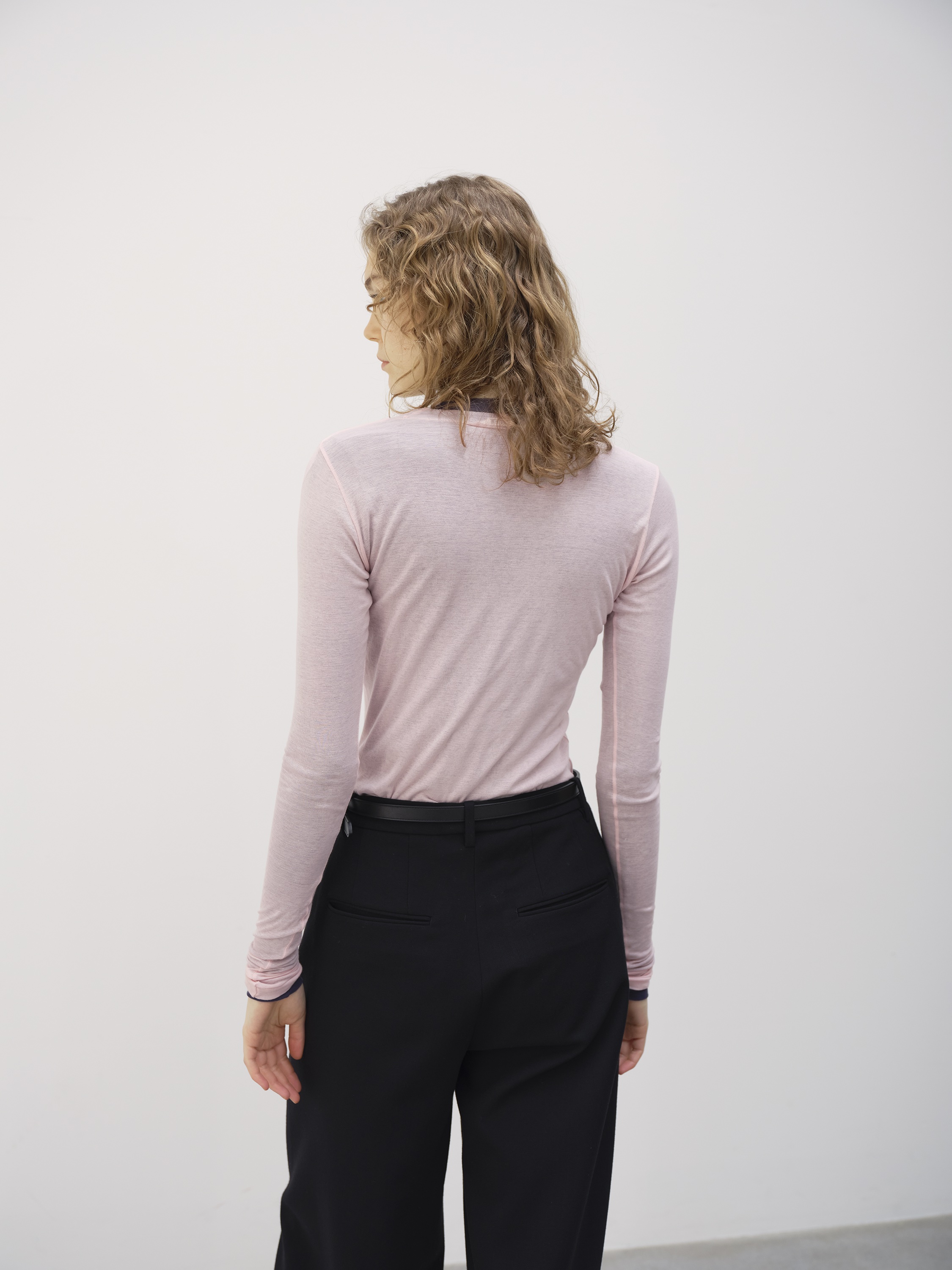 HIGH GAUGE SHEER RIB L/S TEE 詳細画像 PINK 3