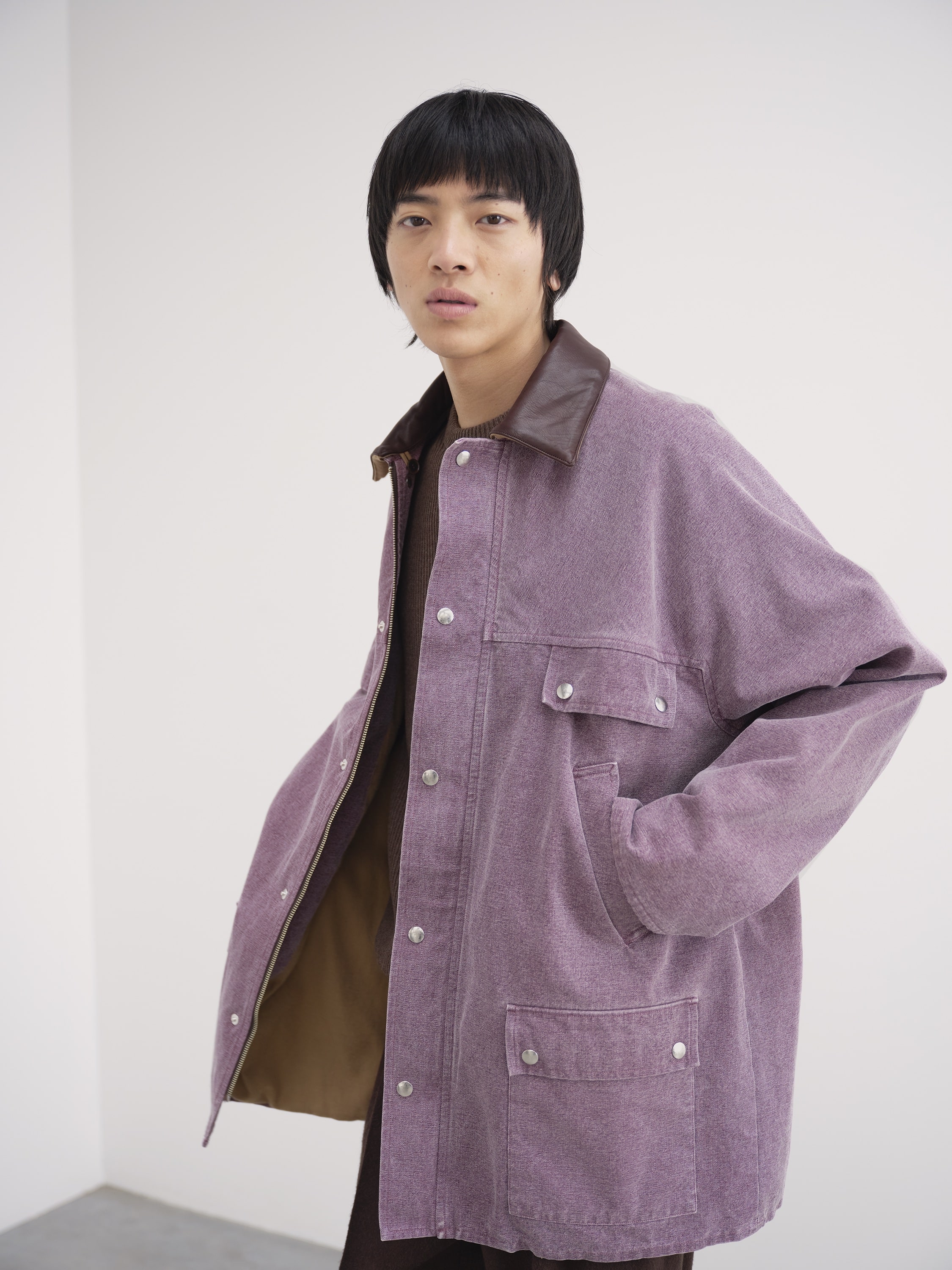 WASHED ORGANIC CANVAS HUNTING BLOUSON 詳細画像 PURPLE 2