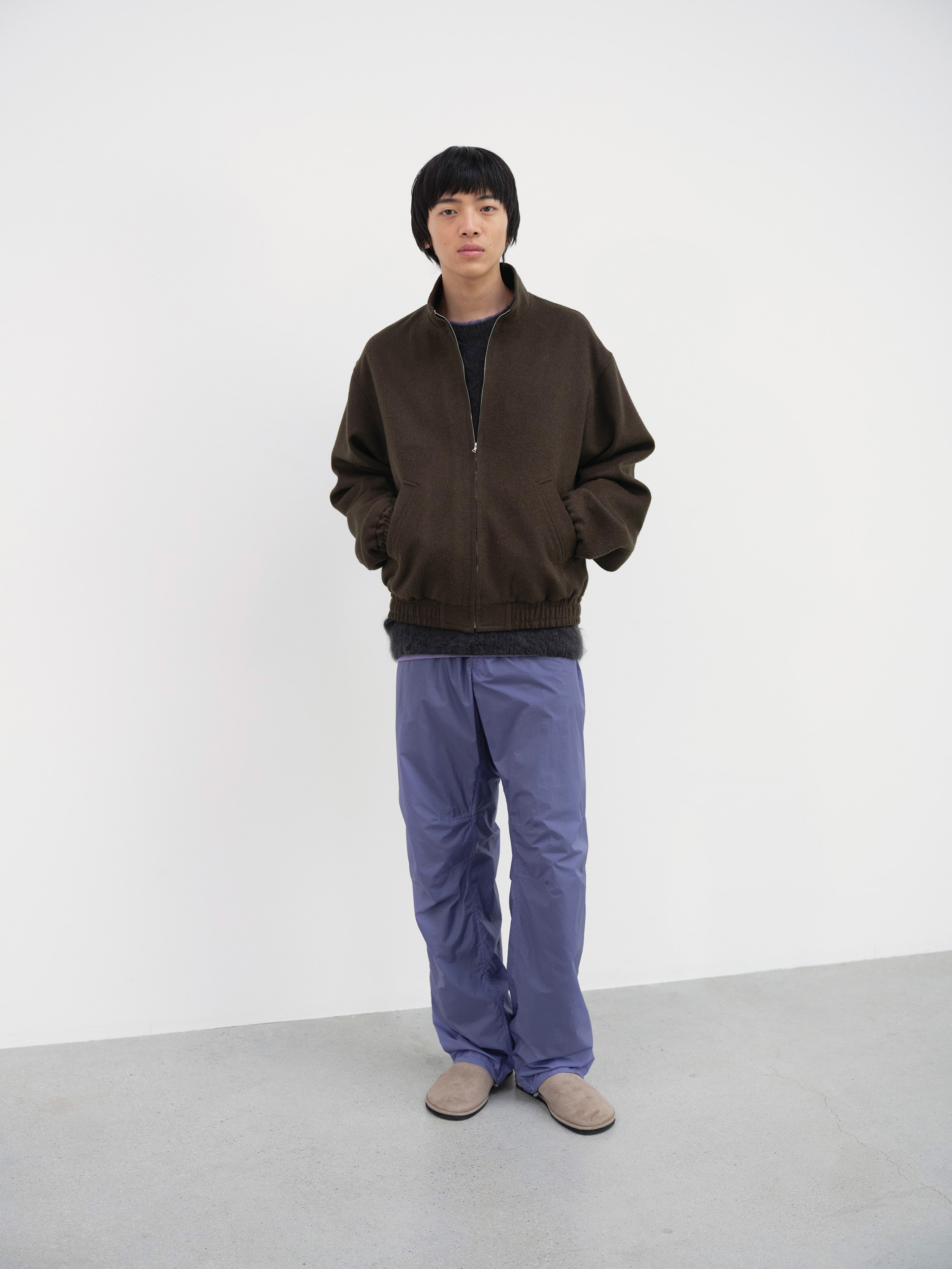 BABY CAMEL FLANNEL ZIP BLOUSON 詳細画像 DARK BROWN 2