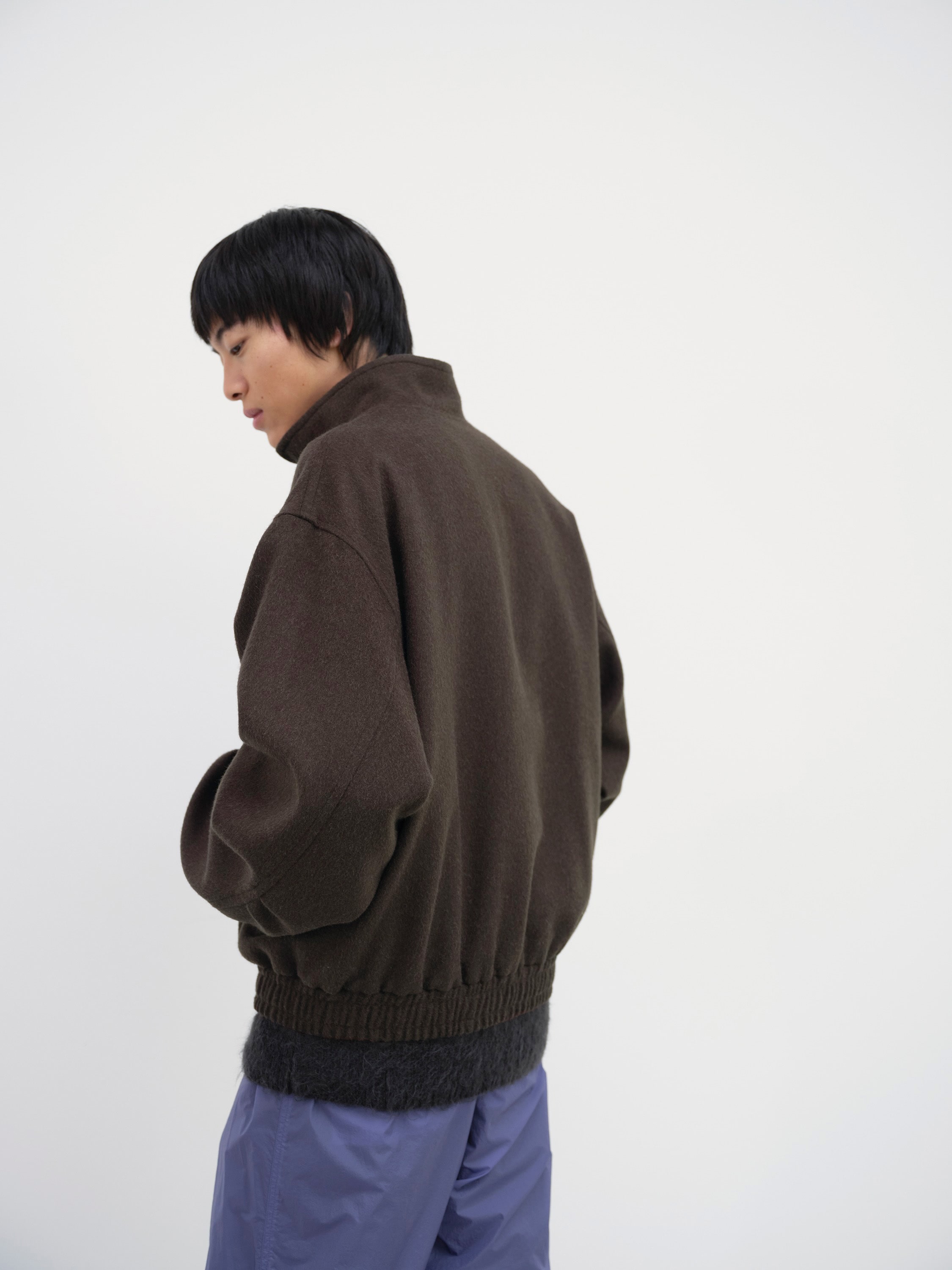 BABY CAMEL FLANNEL ZIP BLOUSON 詳細画像 DARK BROWN 4