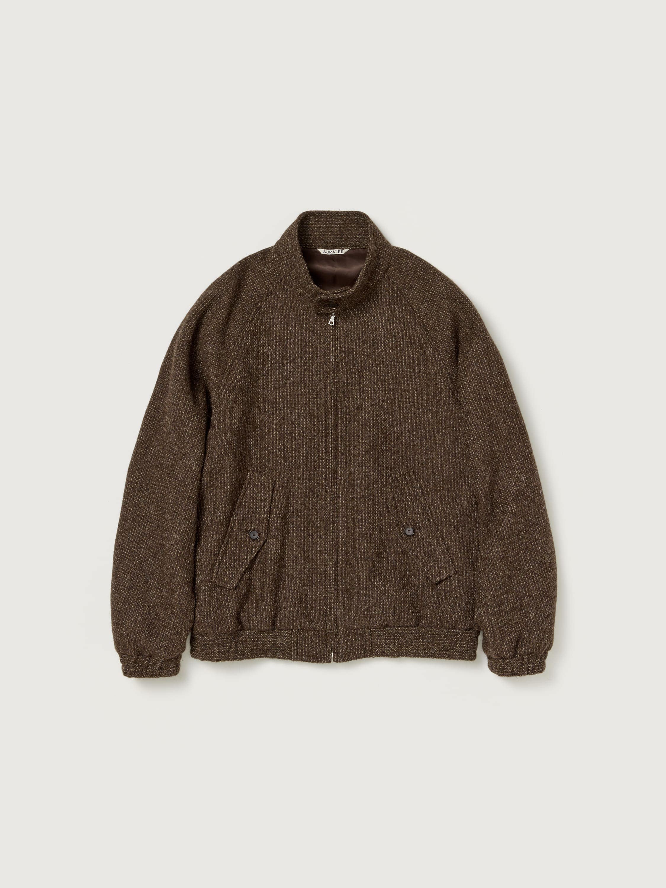 LAMA SHETLAND WOOL TWEED ZIP BLOUSON 詳細画像 BROWN TWEED 1