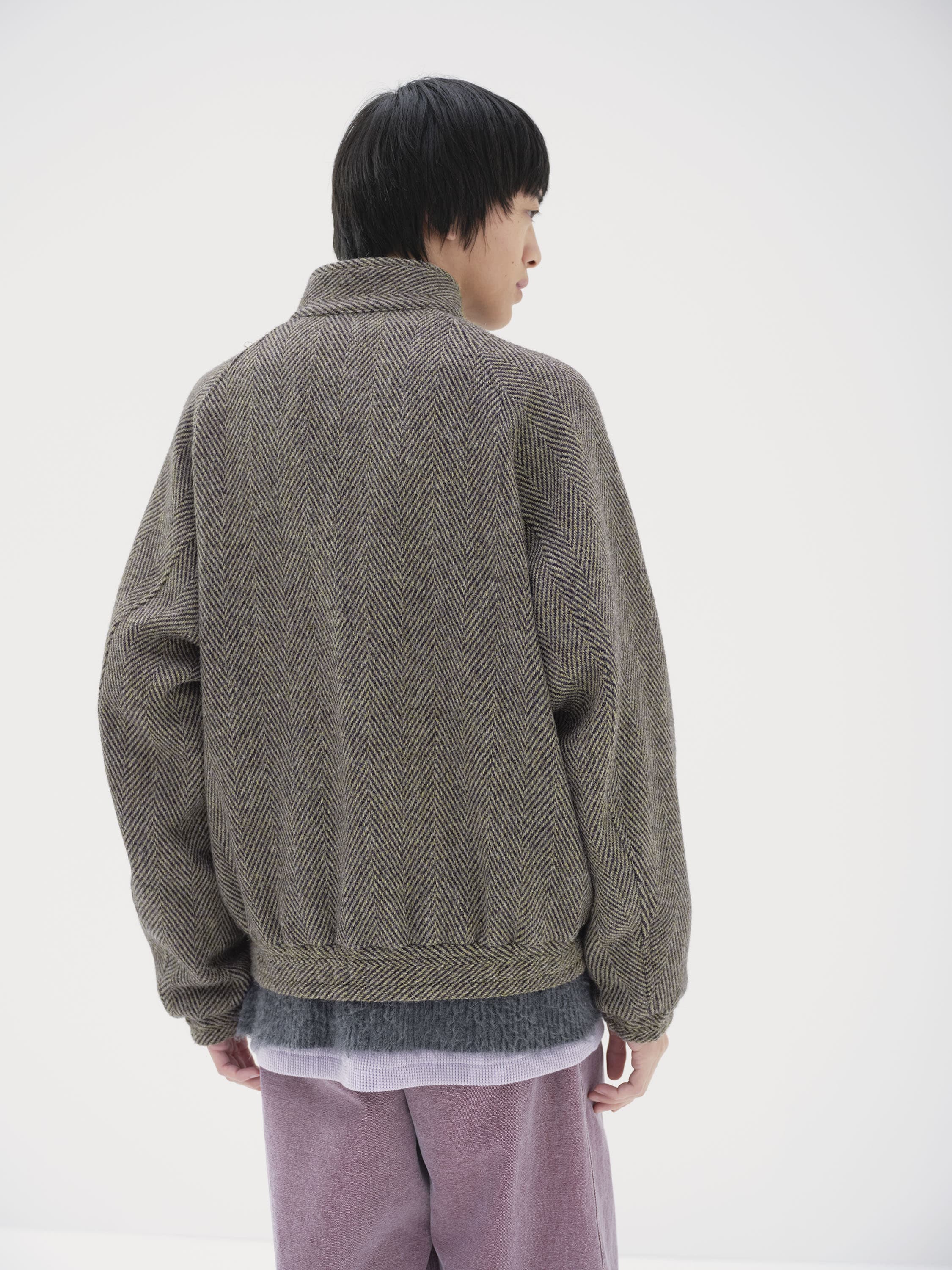 LAMA SHETLAND WOOL TWEED ZIP BLOUSON 詳細画像 KHAKI TWEED 4