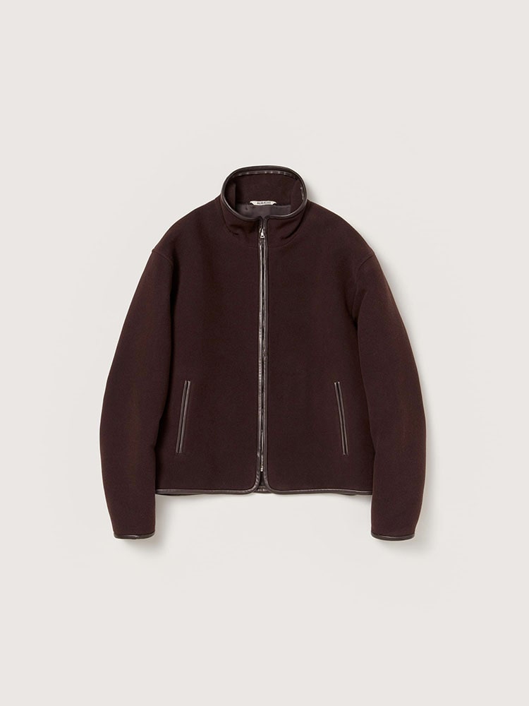 DOUBLE CLOTH HEAVY WOOL PILE ZIP BLOUSON