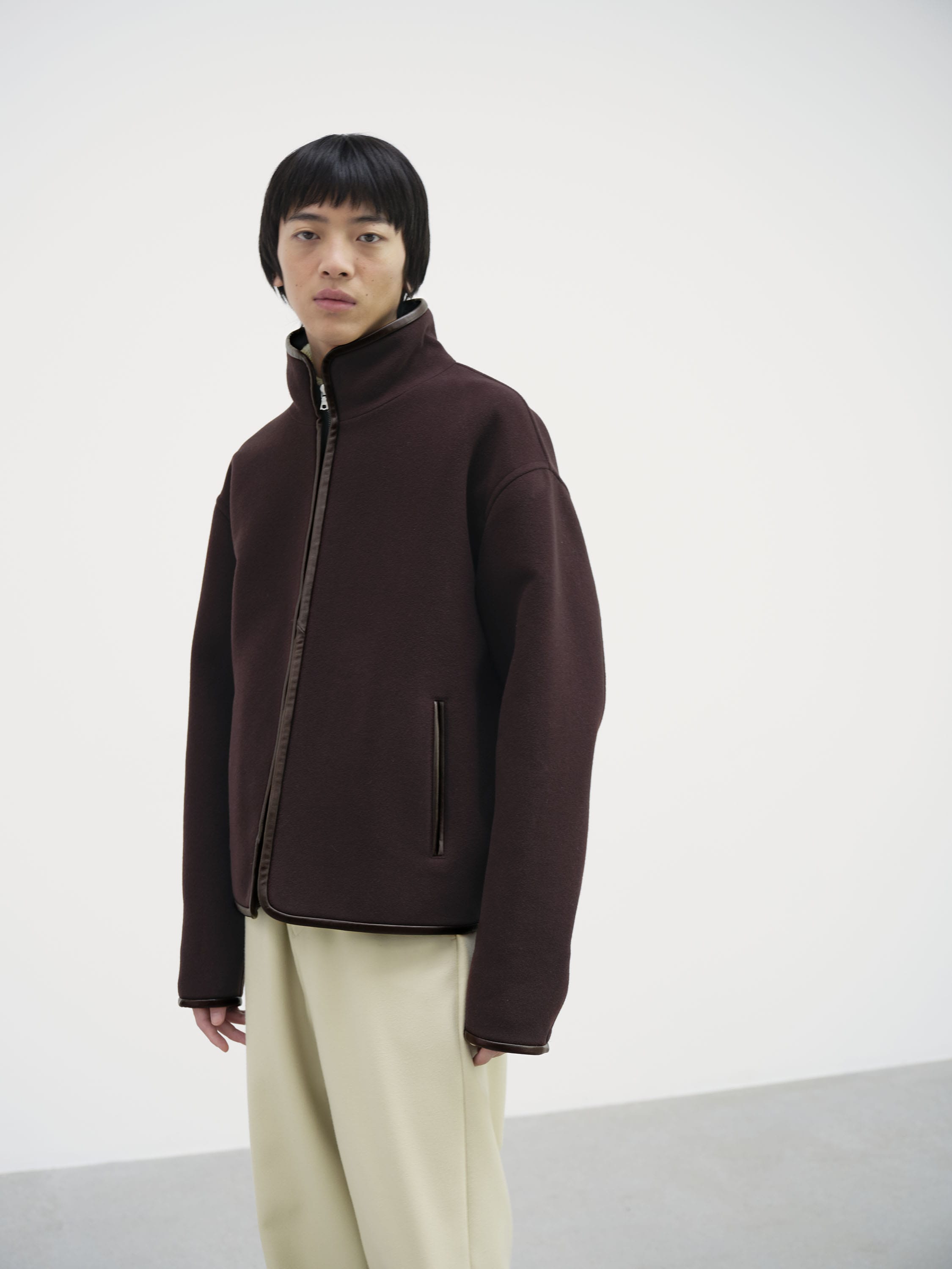 DOUBLE CLOTH HEAVY WOOL PILE ZIP BLOUSON 詳細画像 DARK BROWN 2