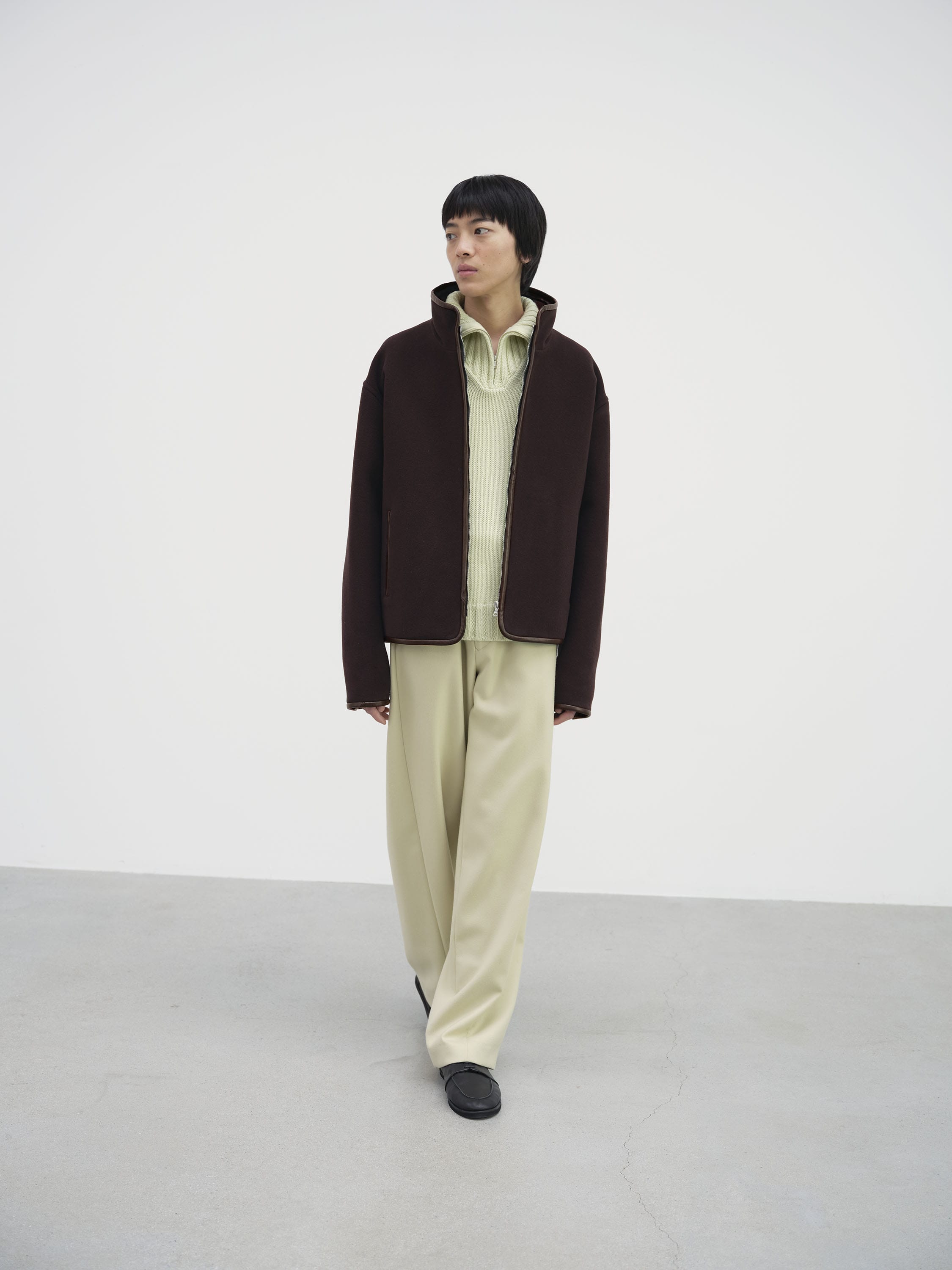 DOUBLE CLOTH HEAVY WOOL PILE ZIP BLOUSON 詳細画像 DARK BROWN 4