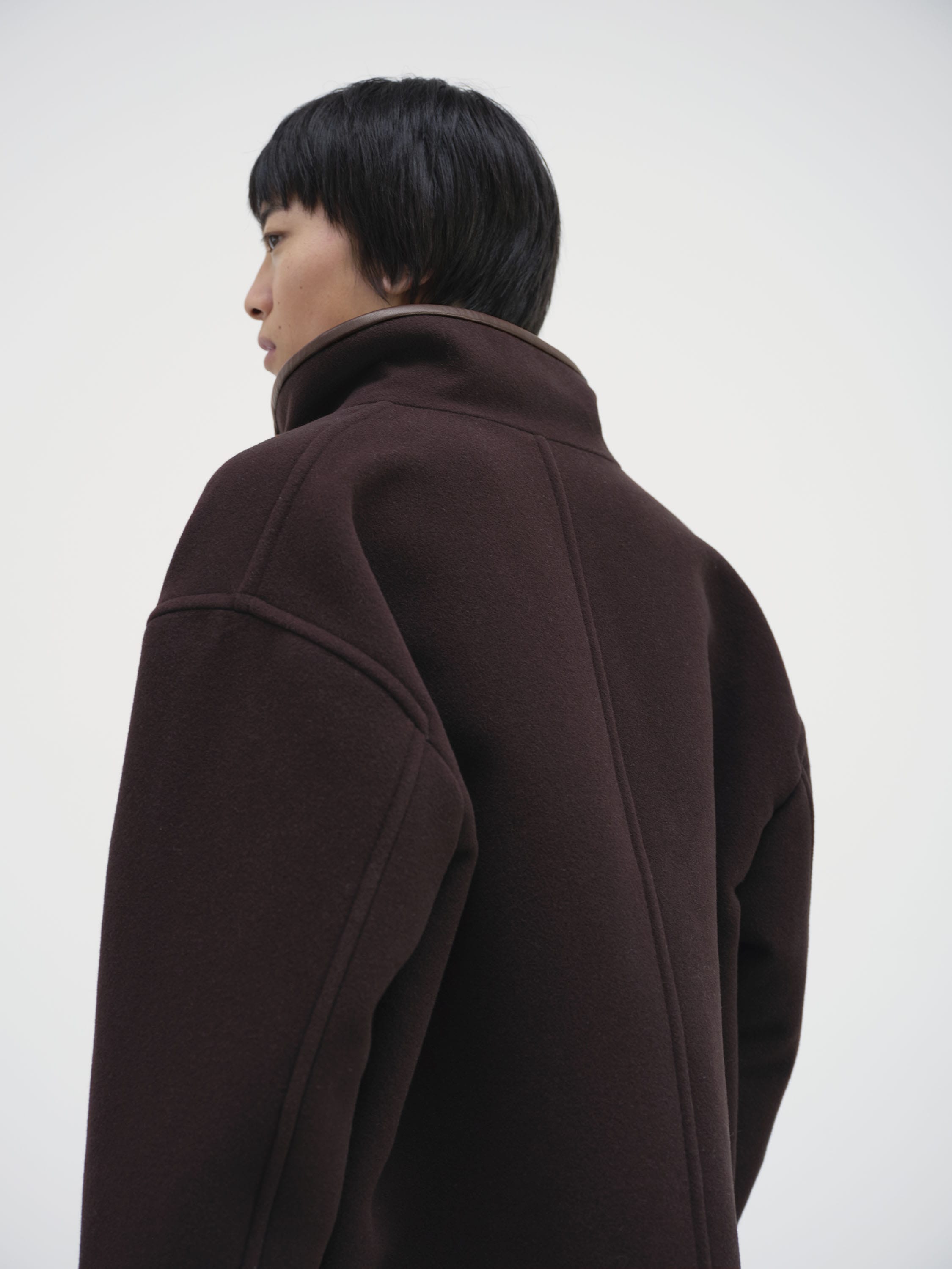 DOUBLE CLOTH HEAVY WOOL PILE ZIP BLOUSON 詳細画像 DARK BROWN 5