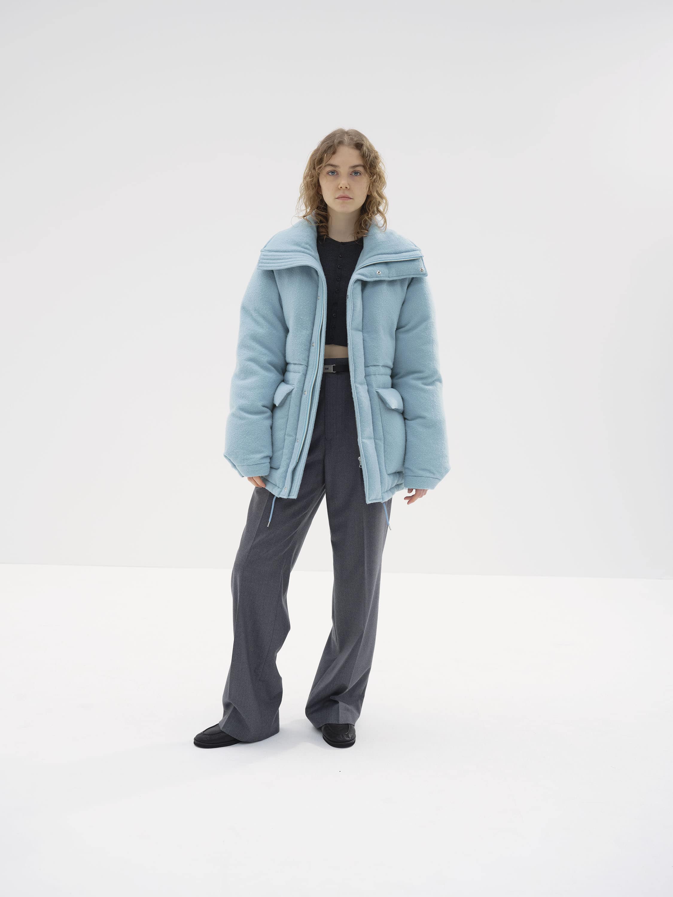 BRUSHED ALPACA WOOL DOWN BLOUSON 詳細画像 LIGHT BLUE 1