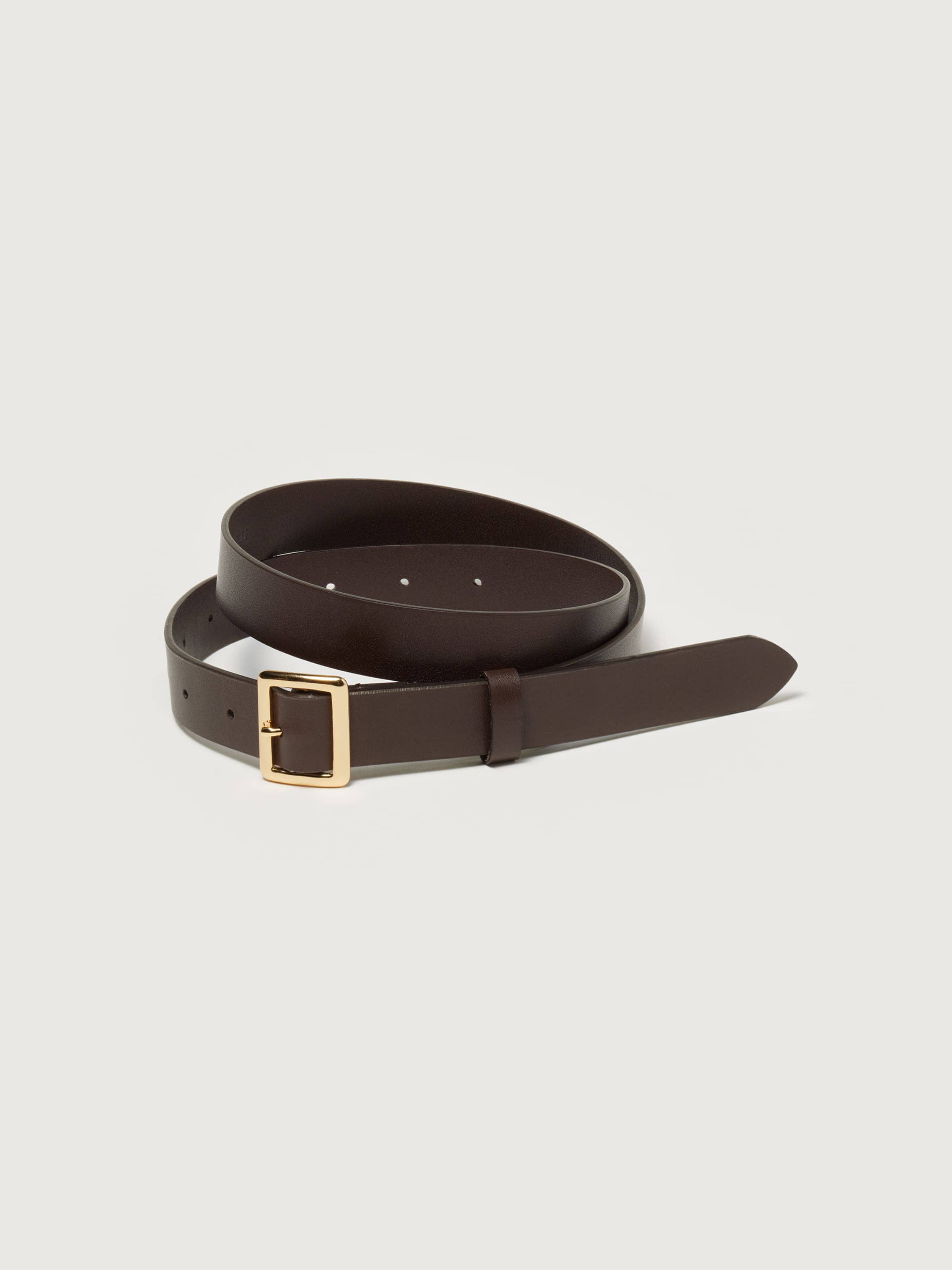 LEATHER SQUARE BUCKLE BELT 詳細画像 DARK BROWN 1