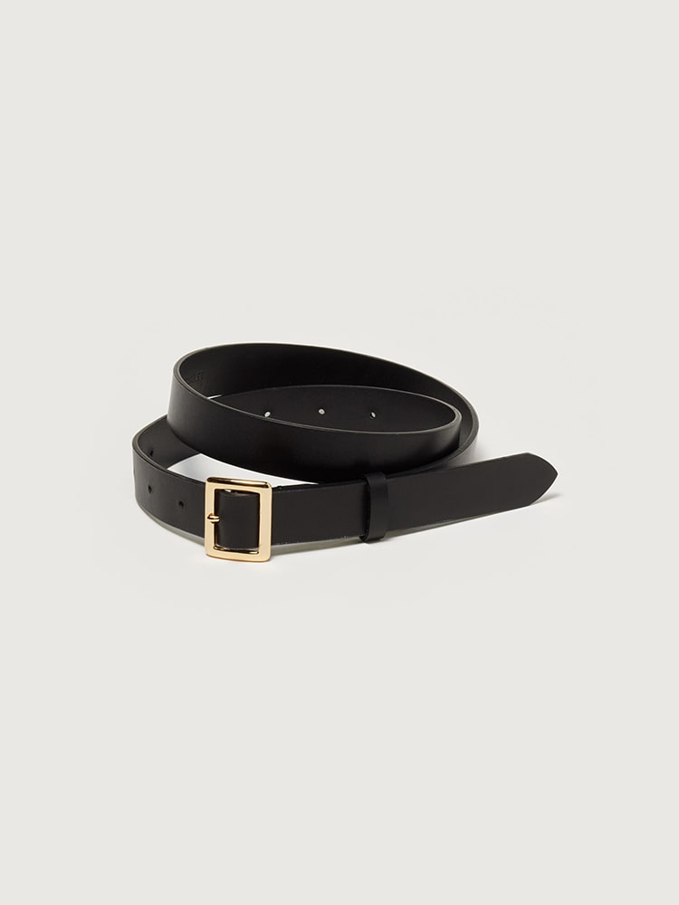 LEATHER SQUARE BUCKLE BELT