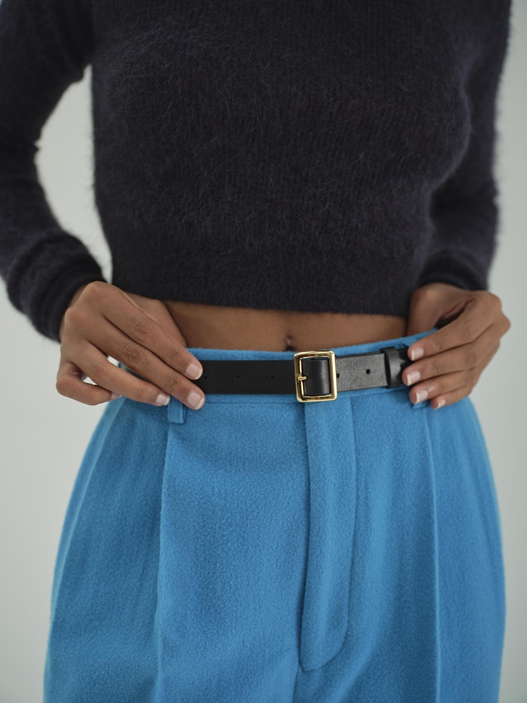 LEATHER SQUARE BUCKLE BELT