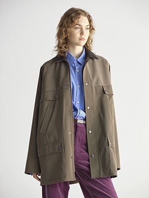 WOOL CAVARLY TWILL LAMINATE HUNTING BLOUSON