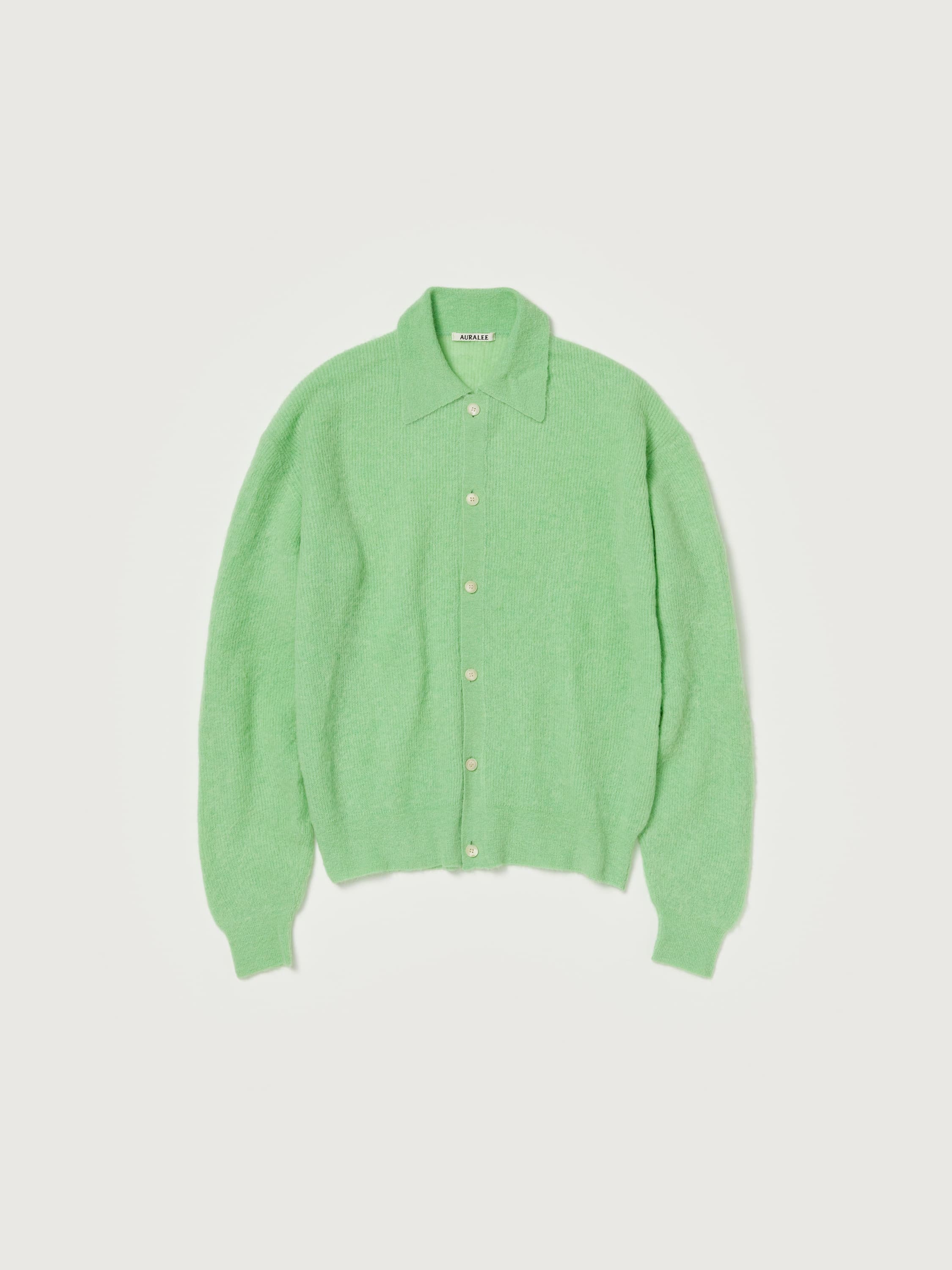 BABY SURI ALPACA SHEER KNIT SHIRT CARDIGAN 詳細画像 LIGHT GREEN 4