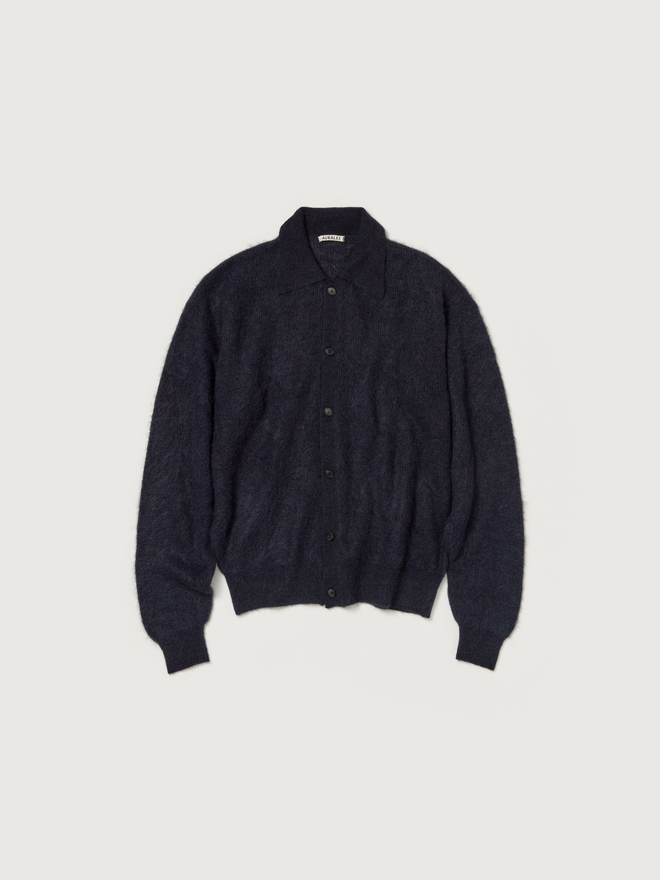 BABY SURI ALPACA SHEER KNIT SHIRT CARDIGAN 詳細画像 NAVY 1