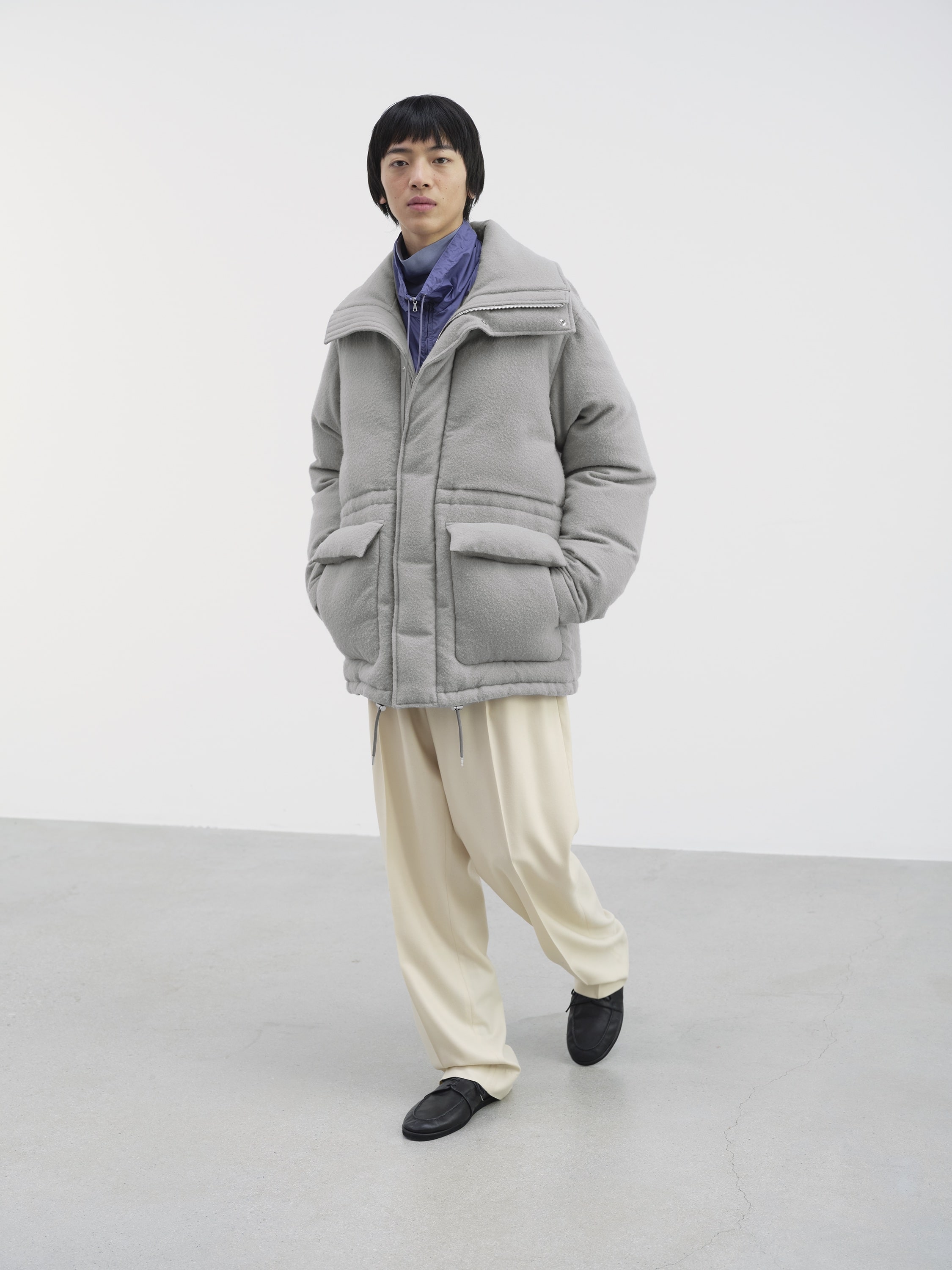 BRUSHED ALPACA WOOL DOWN BLOUSON 詳細画像 LIGHT GRAY 1