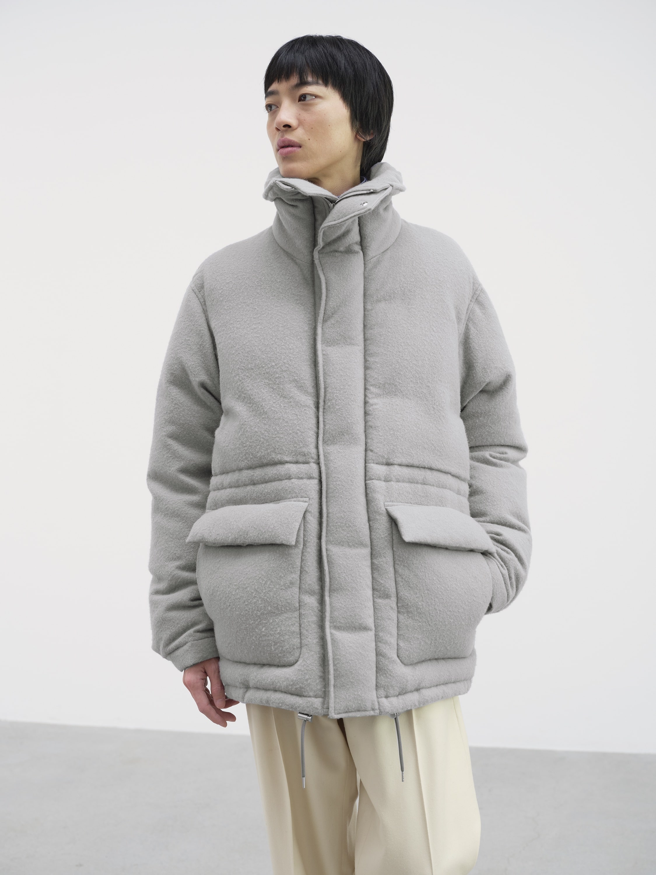 BRUSHED ALPACA WOOL DOWN BLOUSON 詳細画像 LIGHT GRAY 2