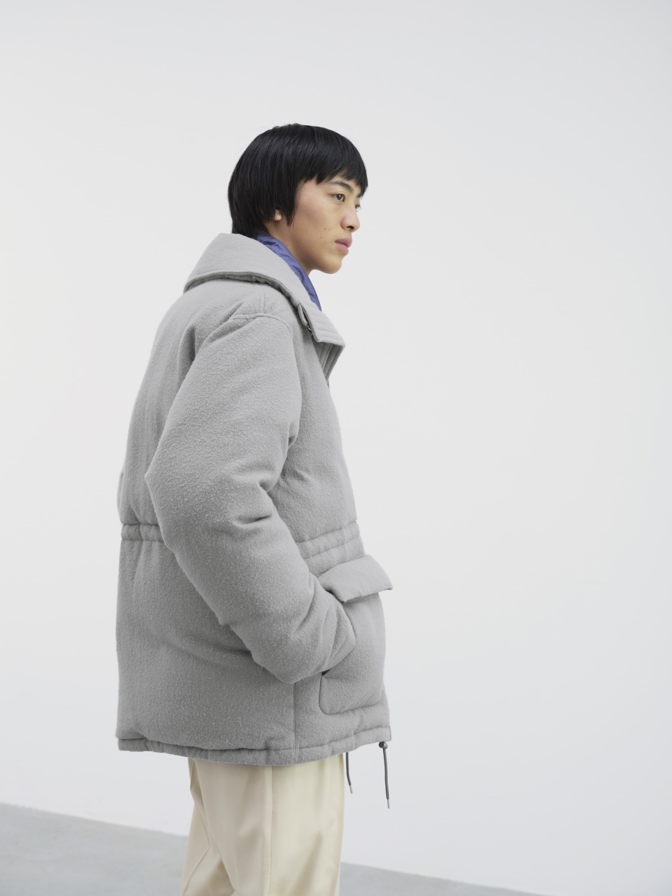 BRUSHED ALPACA WOOL DOWN BLOUSON 詳細画像 LIGHT GRAY 3