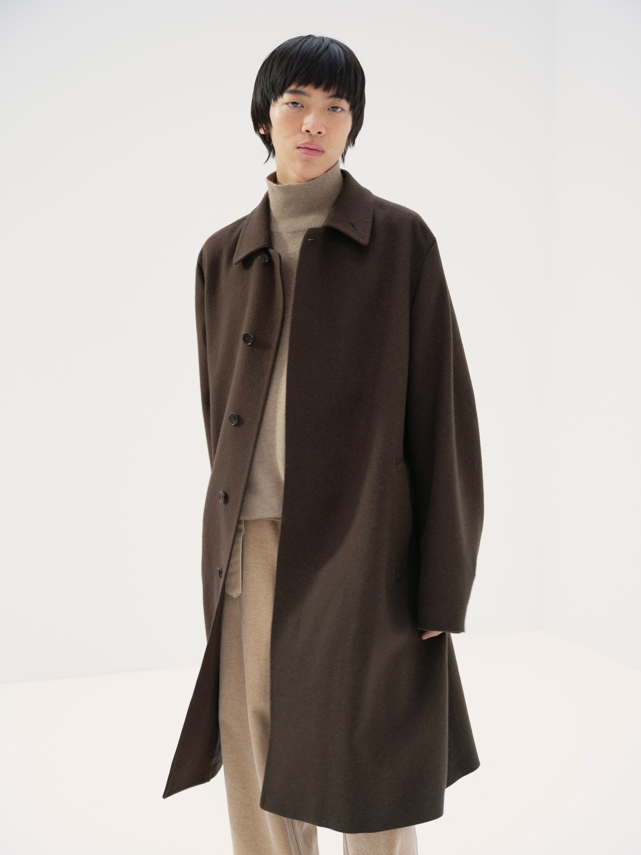 BABY CAMEL FLANNEL COAT 詳細画像 DARK BROWN 1