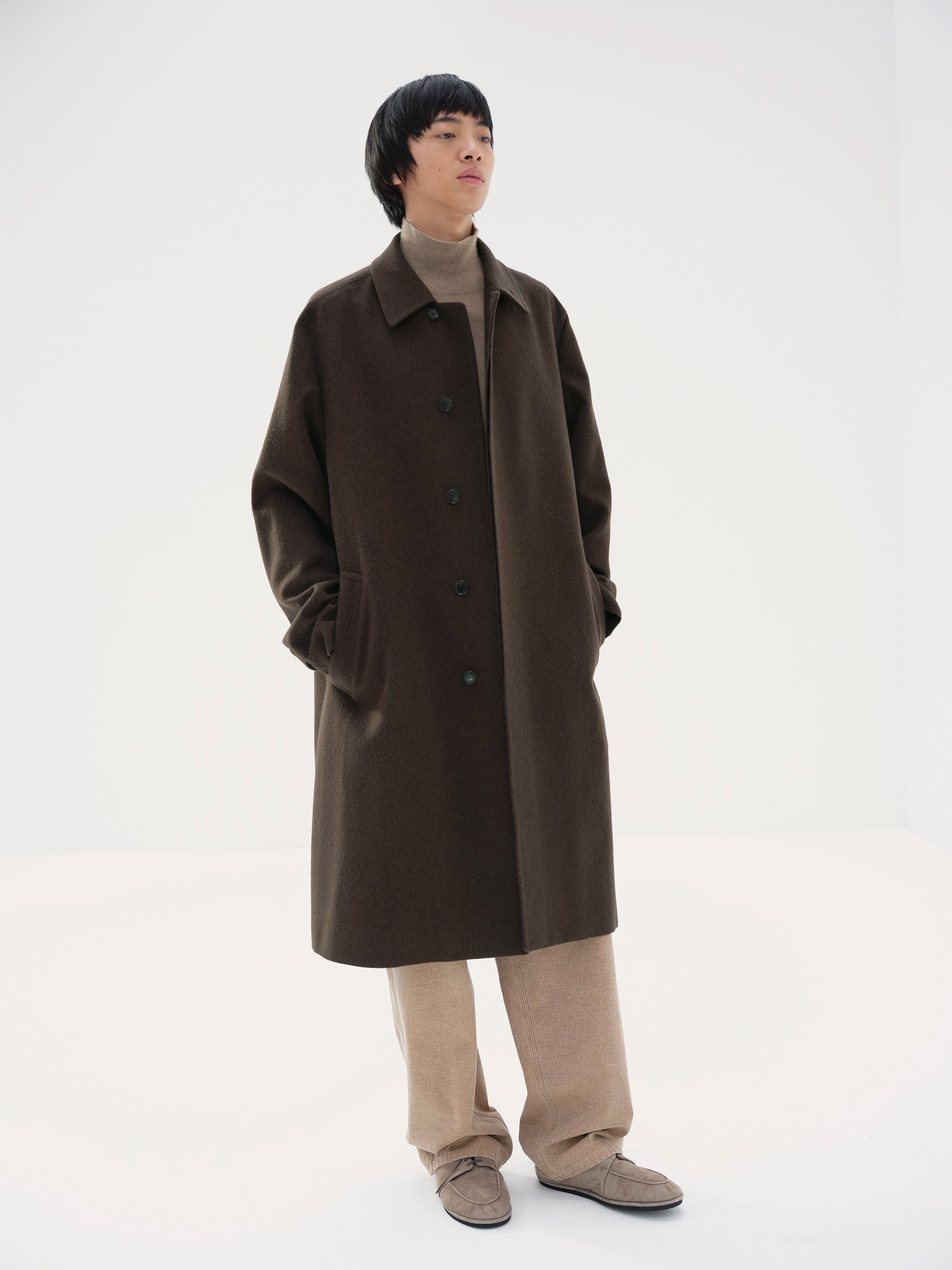 BABY CAMEL FLANNEL COAT 詳細画像 DARK BROWN 2