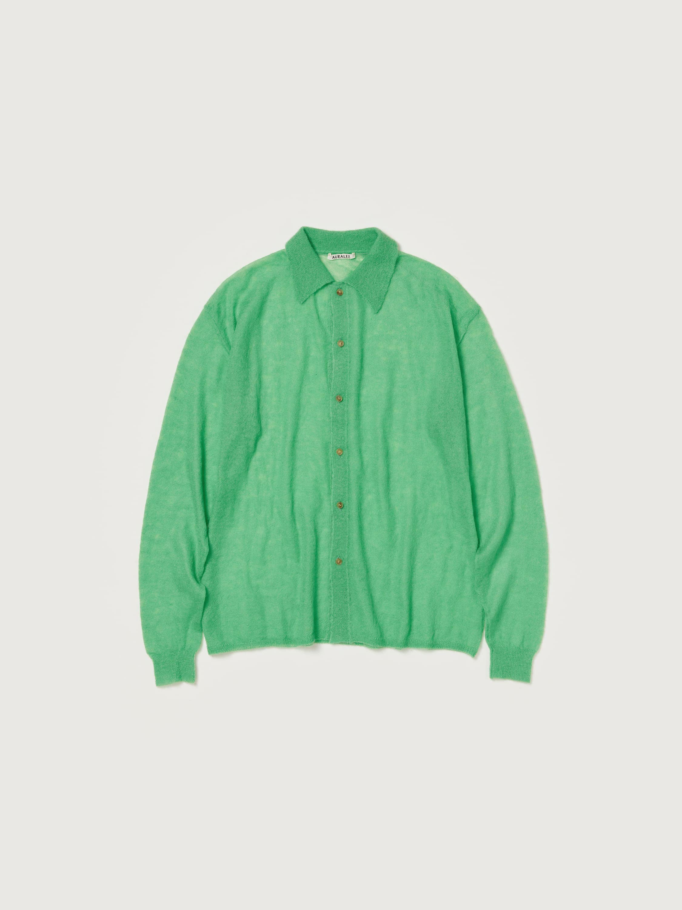 KID MOHAIR SHEER KNIT SHIRT CARDIGAN 詳細画像 GREEN 1