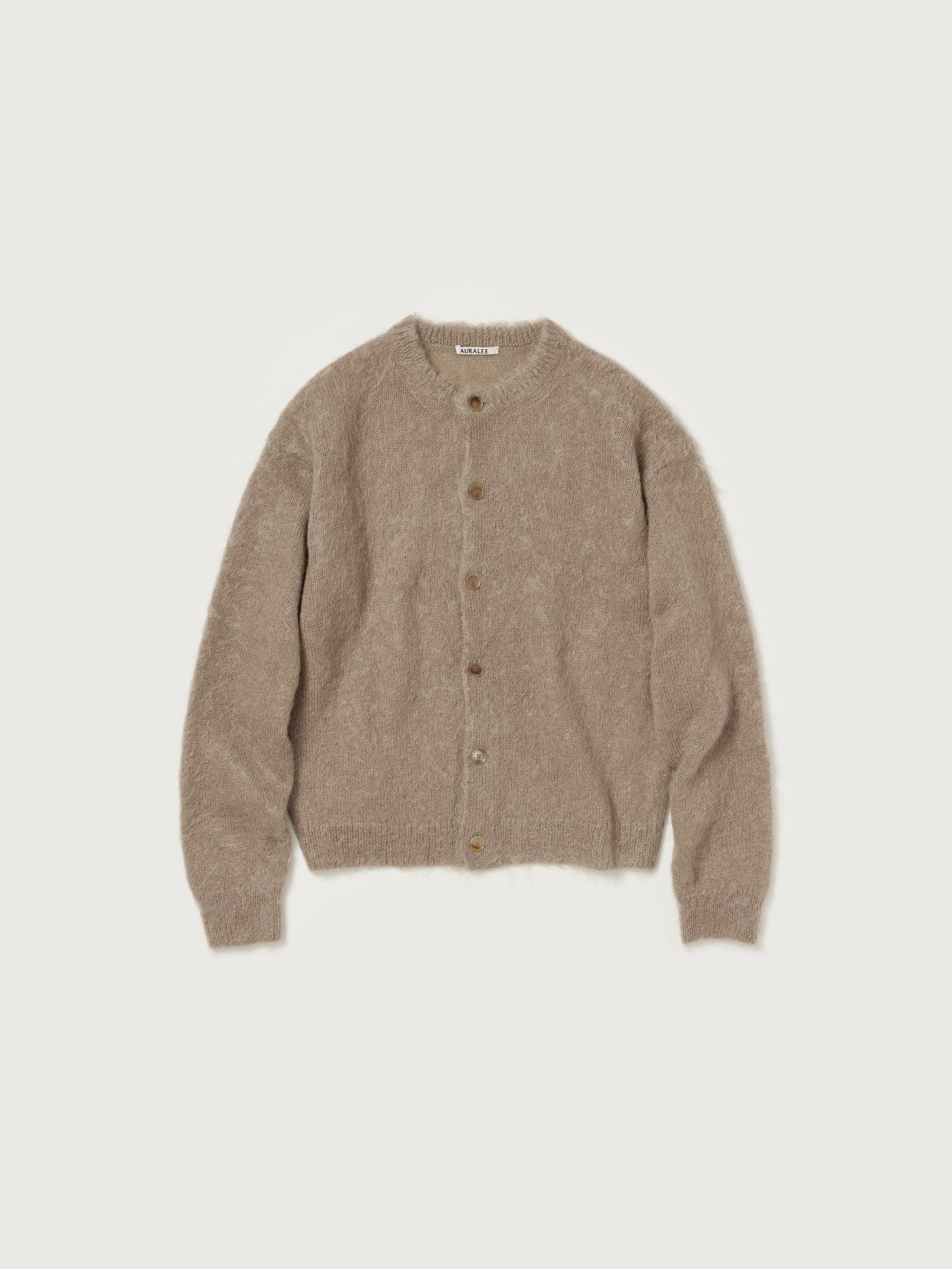 BRUSHED SUPER KID MOHAIR KNIT CARDIGAN 詳細画像 GRAY BEIGE 5