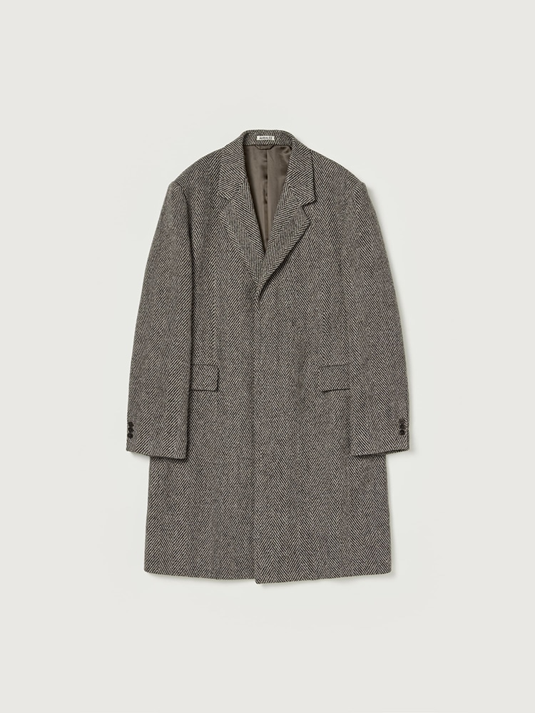 LAMA SHETLAND WOOL TWEED CHESTERFIELD COAT