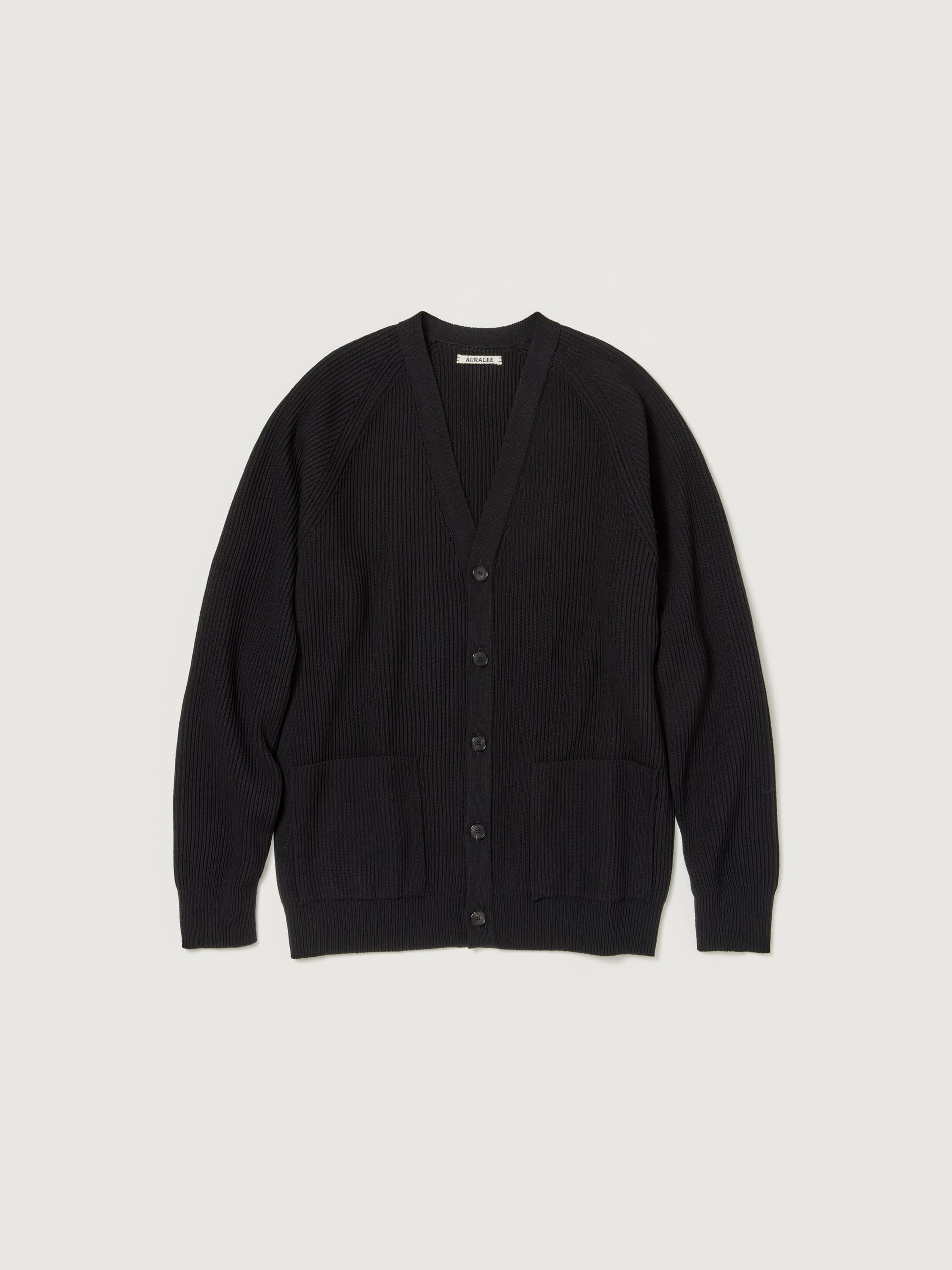 SUPER FINE WOOL RIB KNIT CARDIGAN 詳細画像 BLACK 4