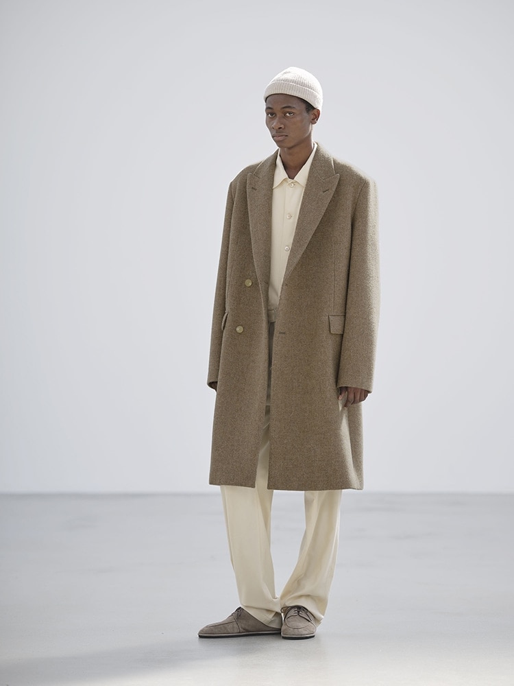 SPONGE WOOL MELTON CHESTERFIELD COAT