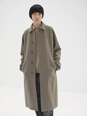 SUPER FINE WOOL MOSSER SOUTIEN COLLAR COAT