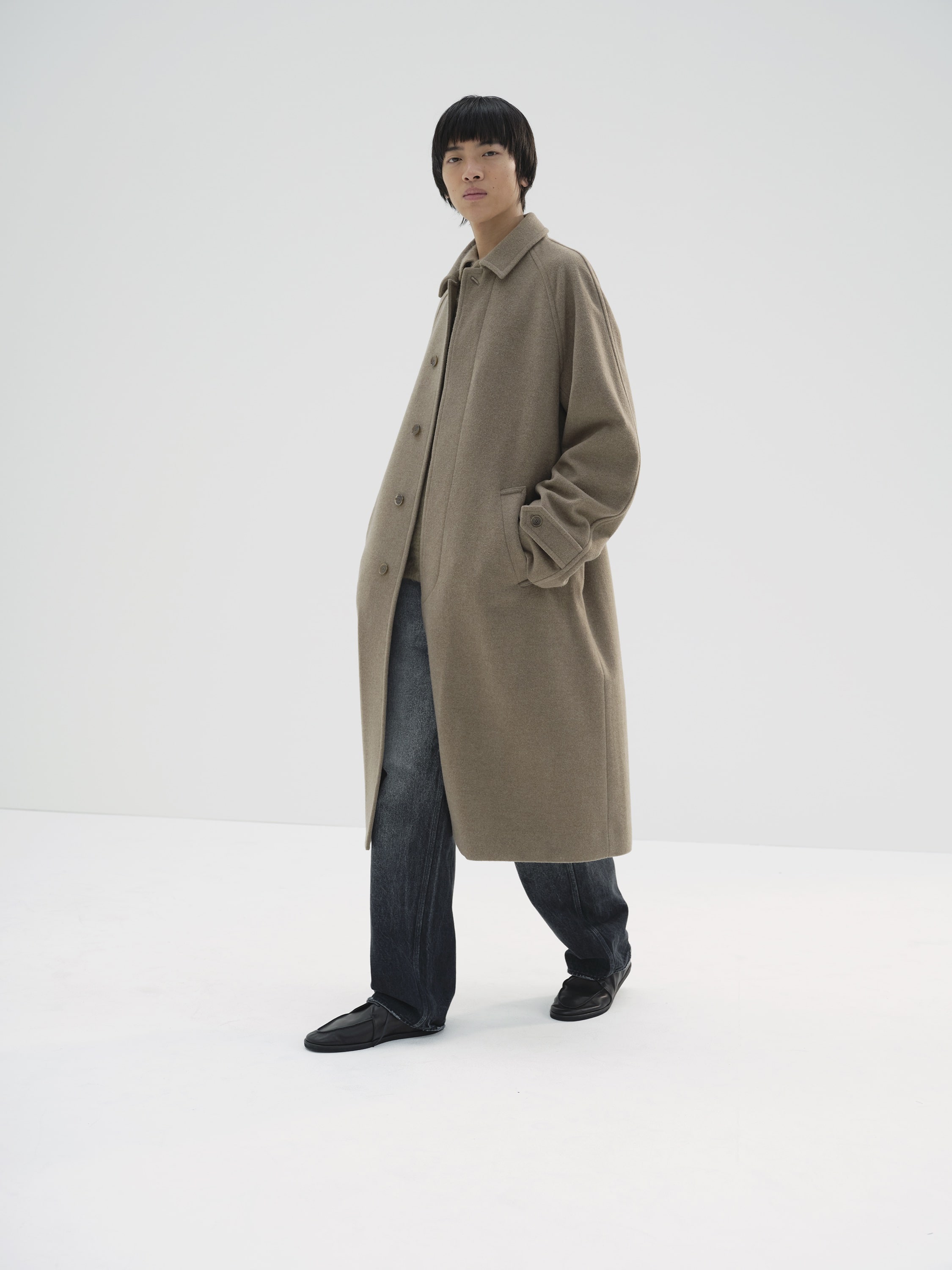 SUPER FINE WOOL MOSSER SOUTIEN COLLAR COAT 詳細画像 KHAKI BEIGE 3