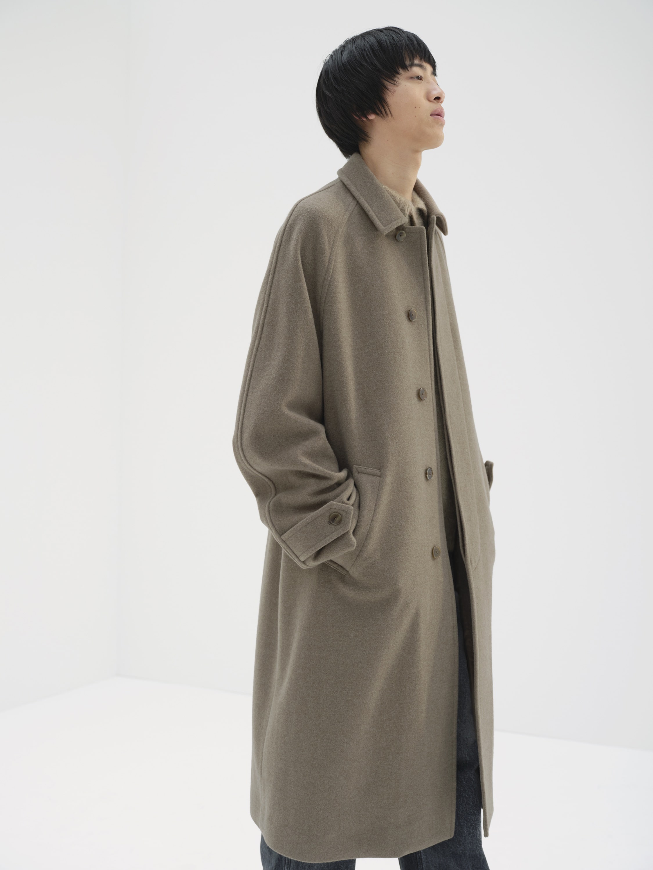 SUPER FINE WOOL MOSSER SOUTIEN COLLAR COAT 詳細画像 KHAKI BEIGE 5