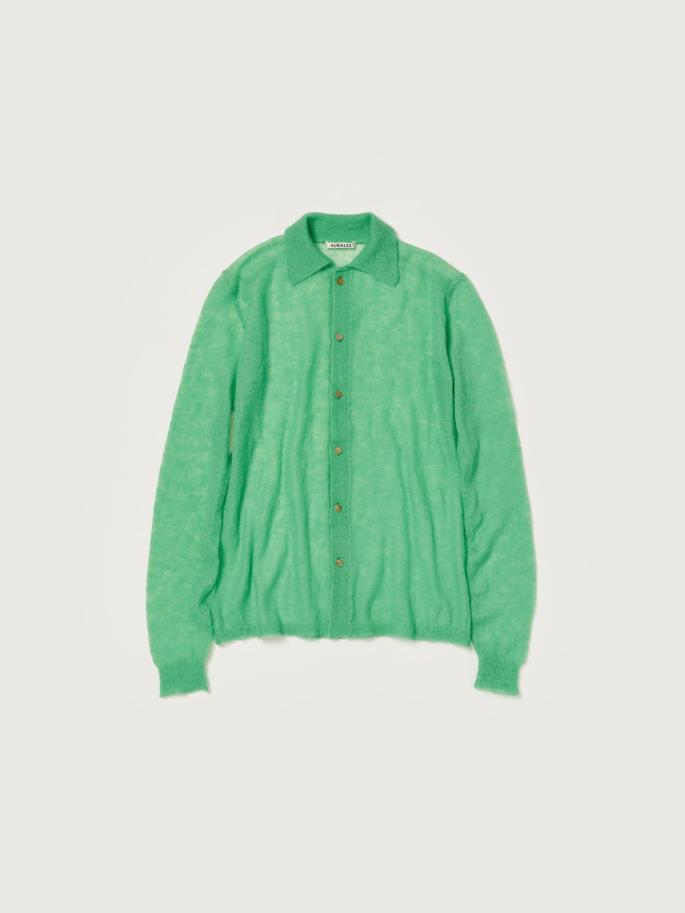 KID MOHAIR SHEER KNIT SHIRT CARDIGAN 詳細画像 GREEN 4