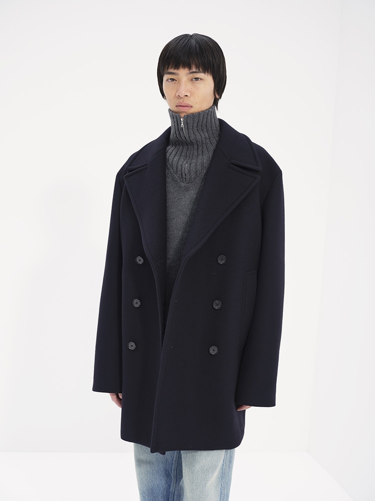 SPONGE WOOL MELTON P-COAT