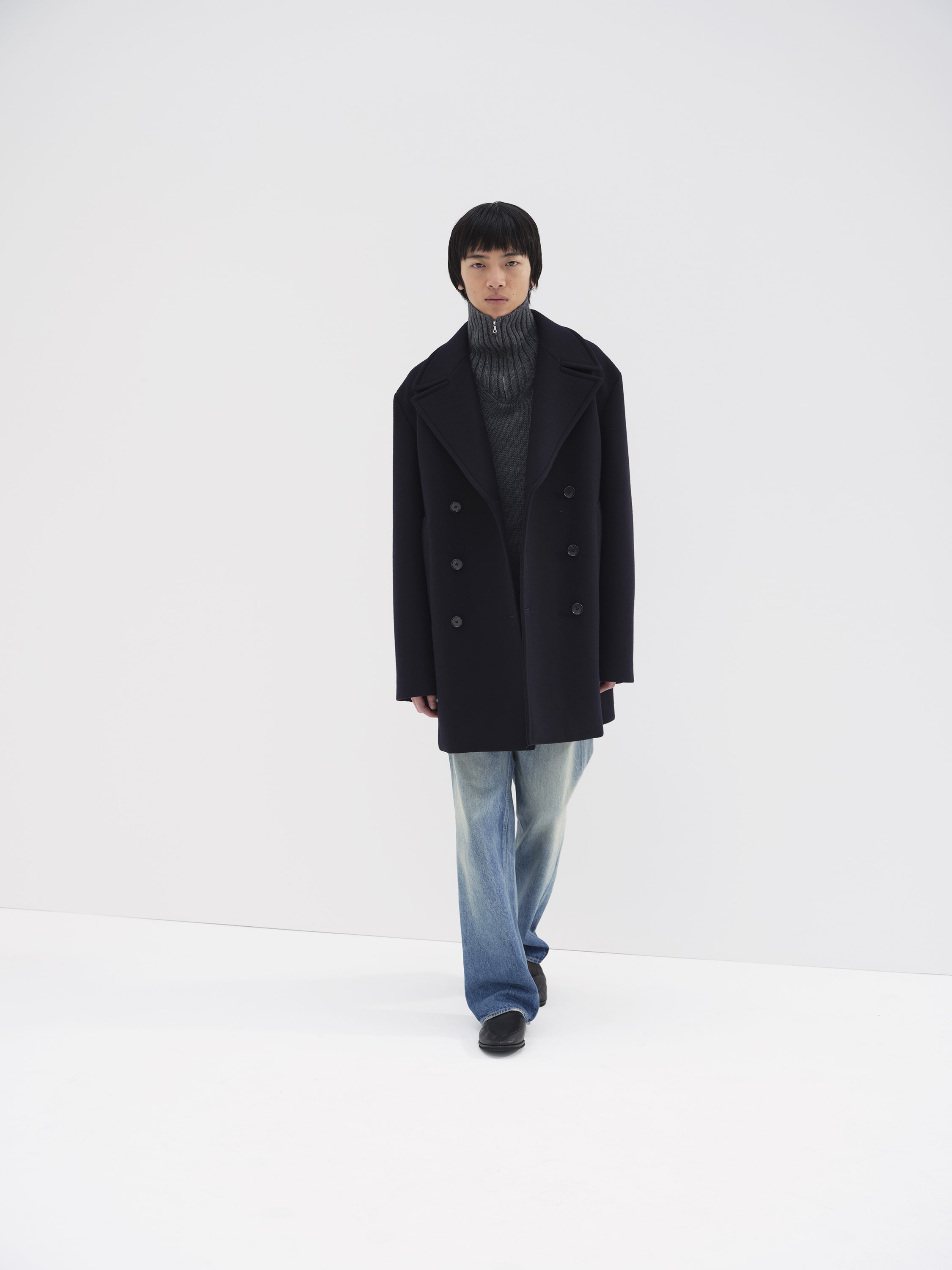 SPONGE WOOL MELTON P-COAT 詳細画像 DARK NAVY 3