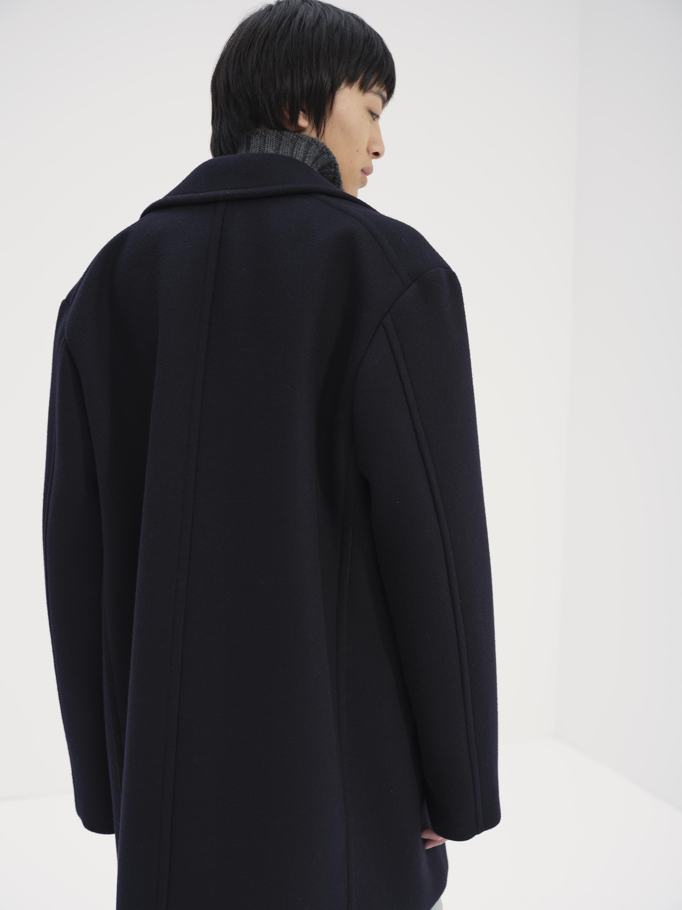 SPONGE WOOL MELTON P-COAT 詳細画像 DARK NAVY 4