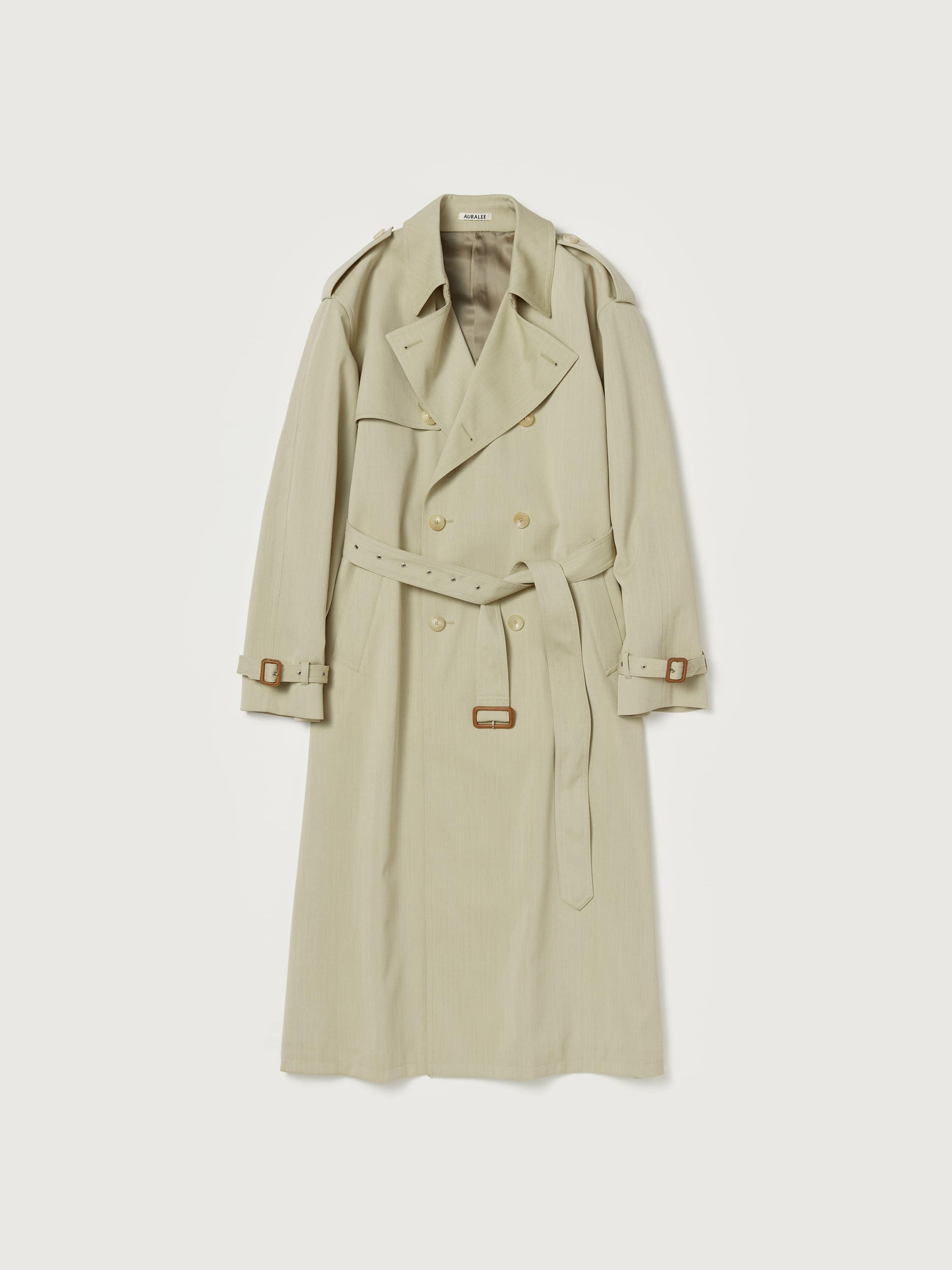 WOOL CAVARLY TWILL LAMINATE TRENCH COAT 詳細画像 LIGHT KHAKI 5