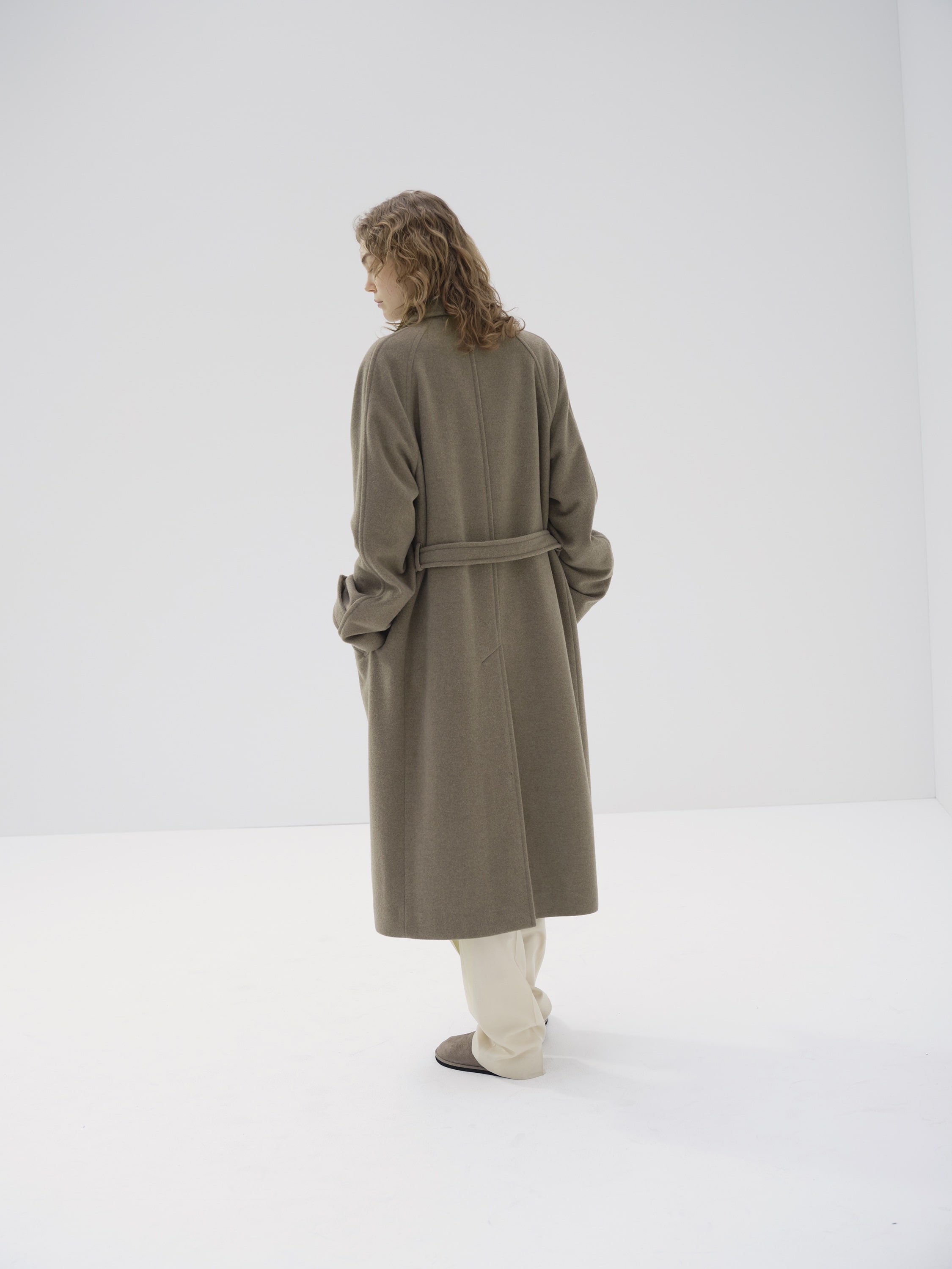 SUPER FINE WOOL MOSSER SOUTIEN COLLAR COAT 詳細画像 KHAKI BEIGE 5