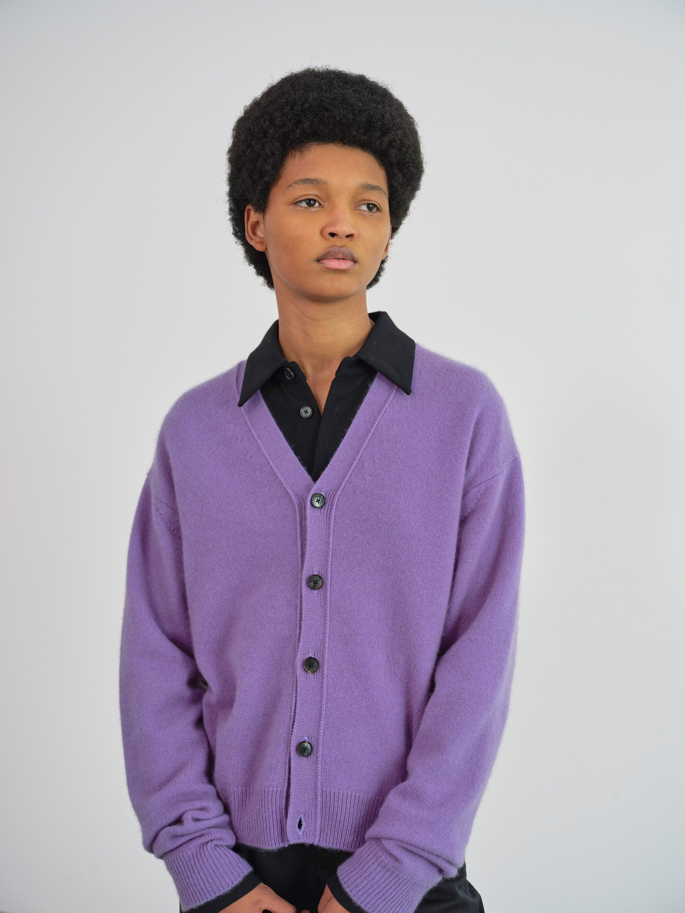 BABY CASHMERE KNIT CARDIGAN 詳細画像 PURPLE 1