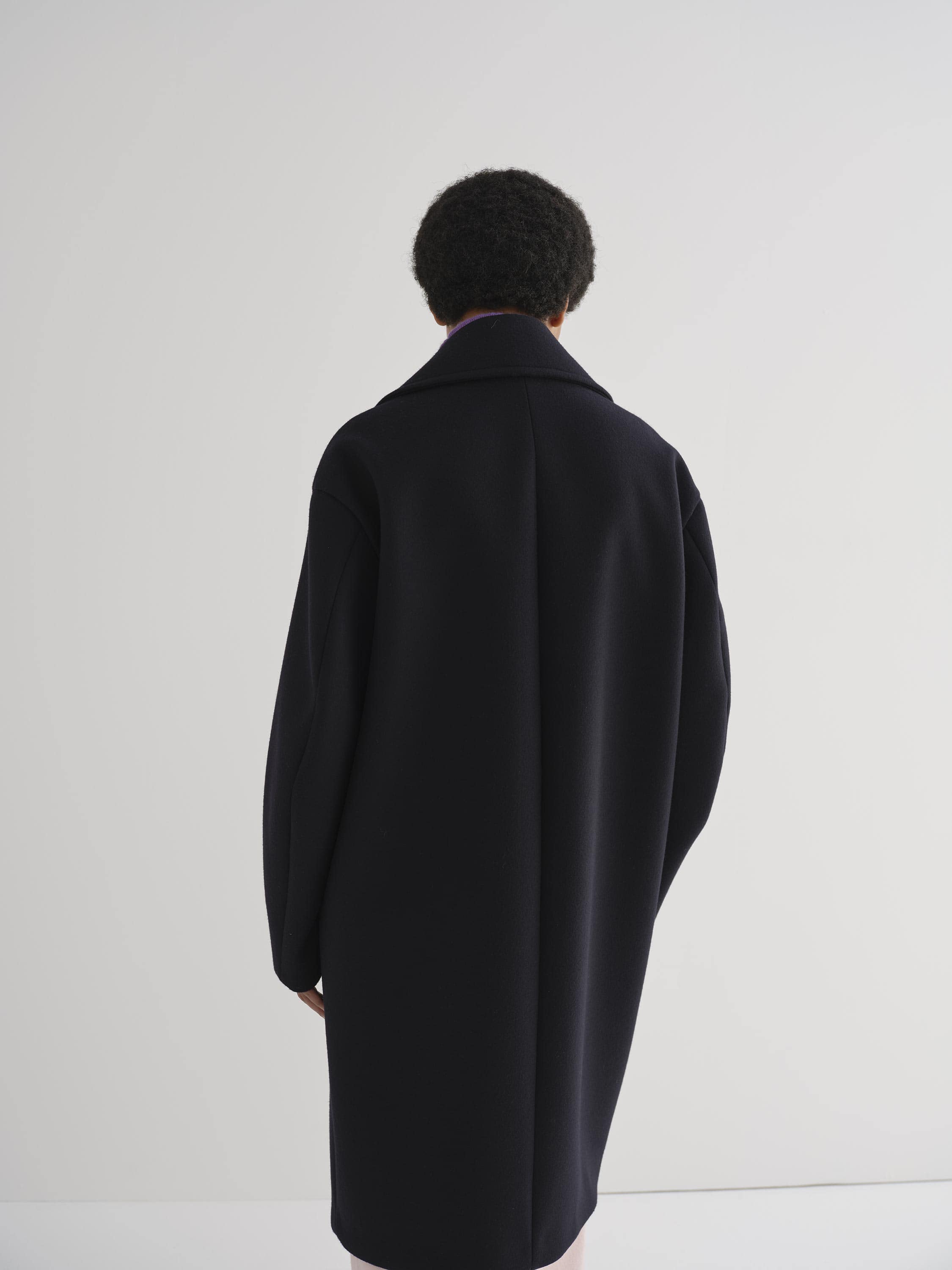 SPONGE WOOL MELTON DOUBLE-BREASTED COAT 詳細画像 DARK NAVY 5