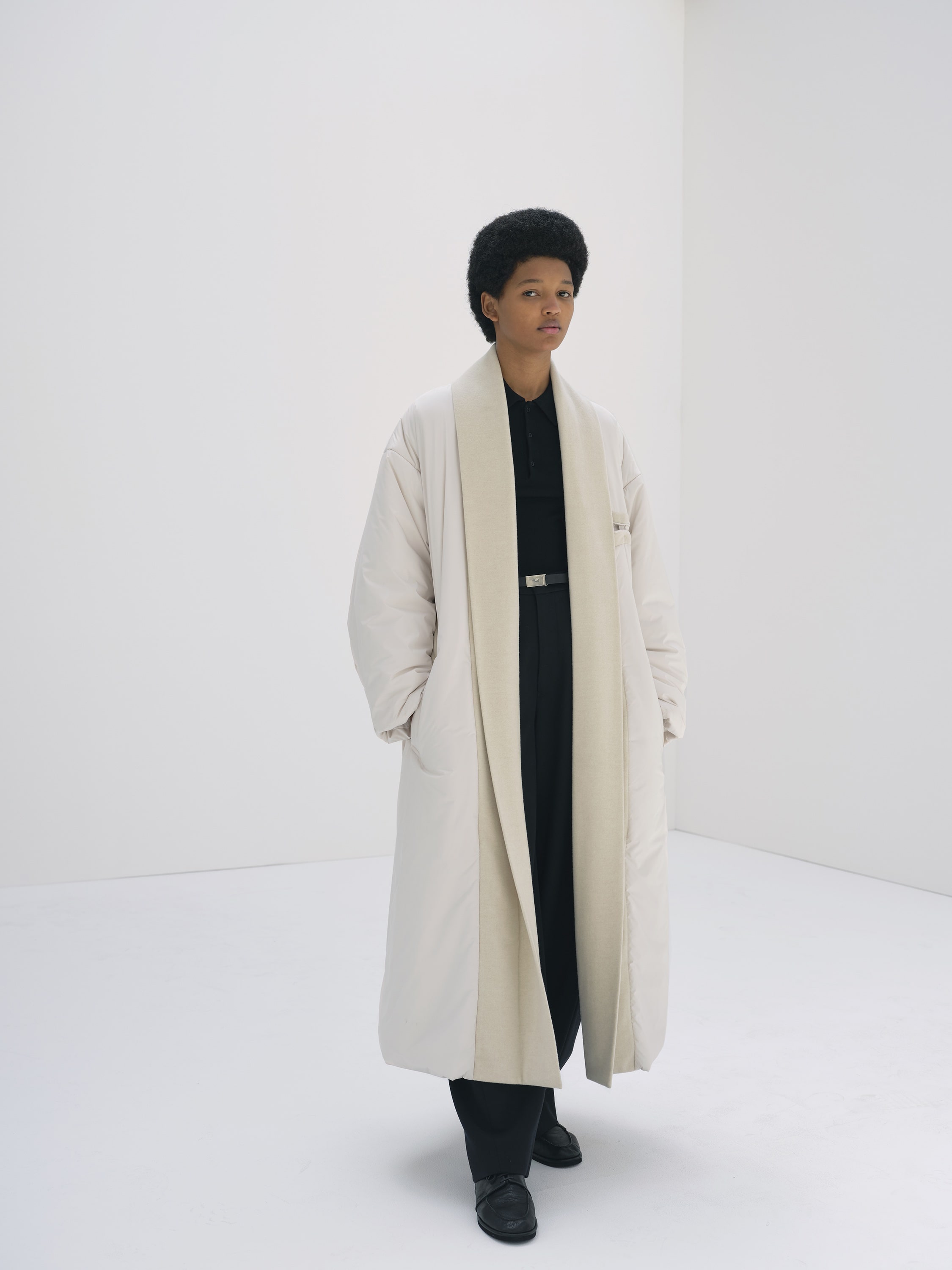 SUPER FINE WOOL MOSSER PADDED COAT 詳細画像 IVORY WHITE 2