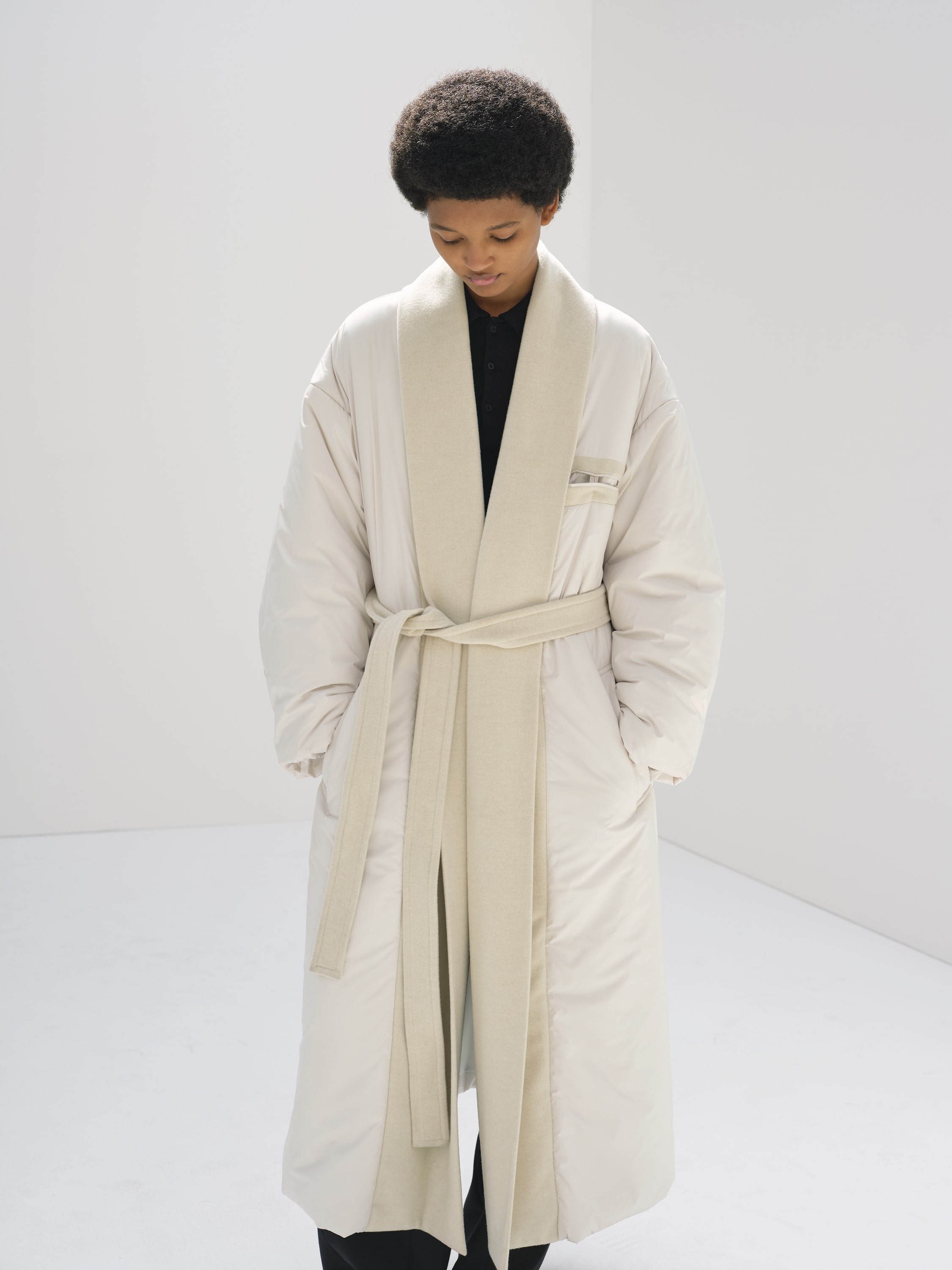 SUPER FINE WOOL MOSSER PADDED COAT 詳細画像 IVORY WHITE 4