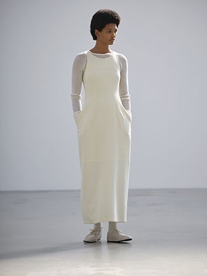 TENSE WOOL DOUBLE CLOTH DRESS