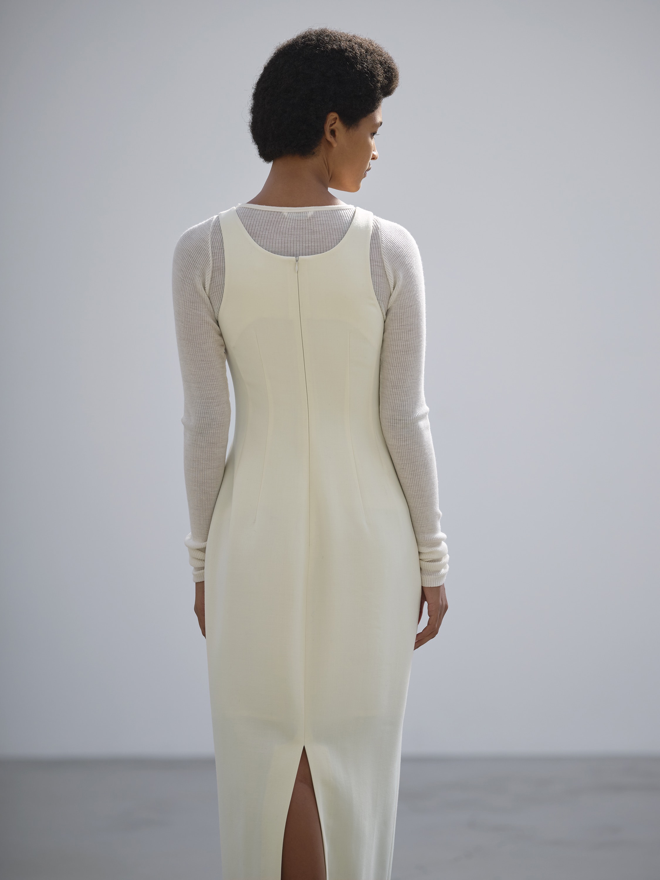 TENSE WOOL DOUBLE CLOTH DRESS 詳細画像 IVORY 5