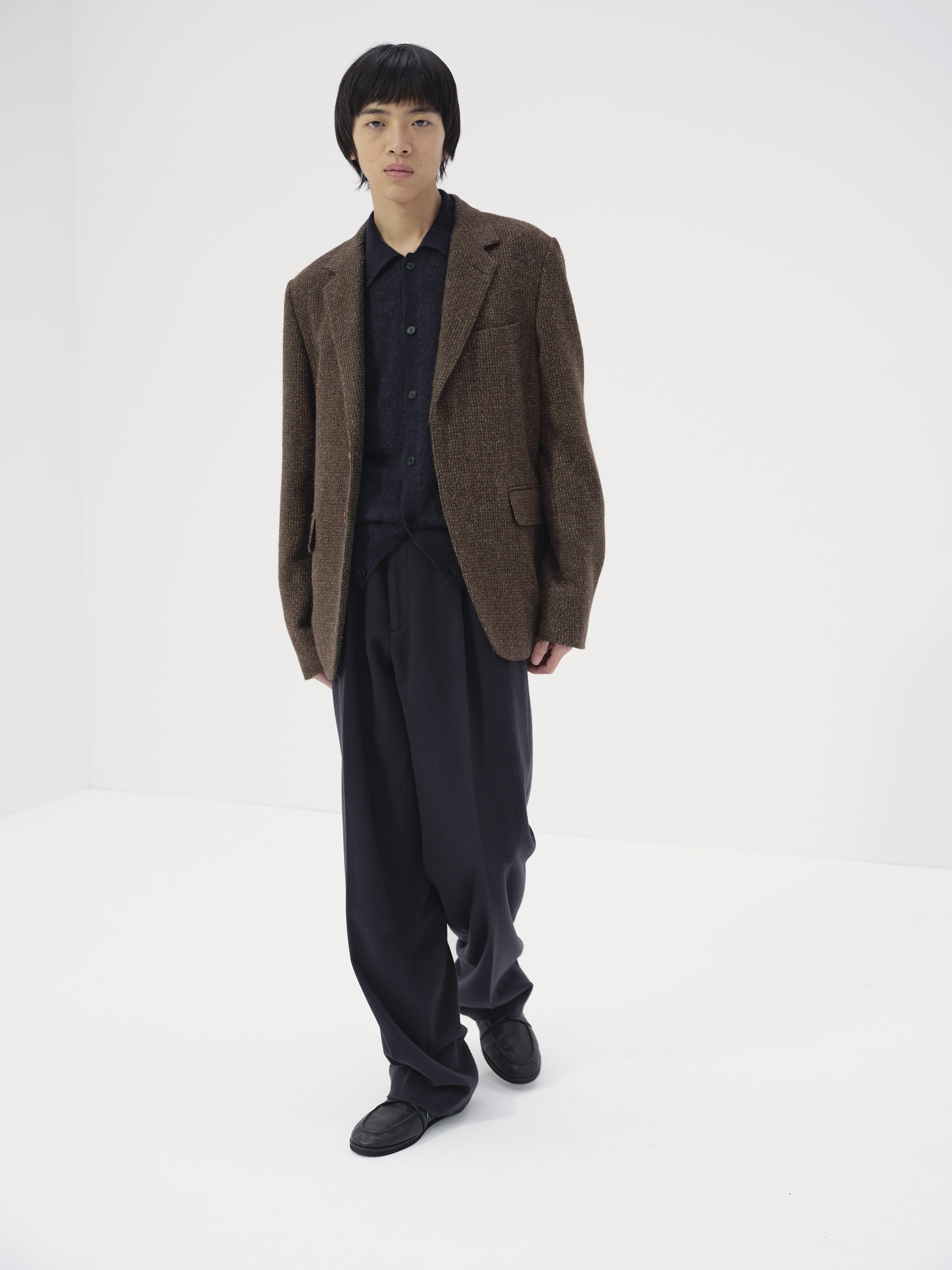 LAMA SHETLAND WOOL TWEED OVER JACKET 詳細画像 BROWN TWEED 2