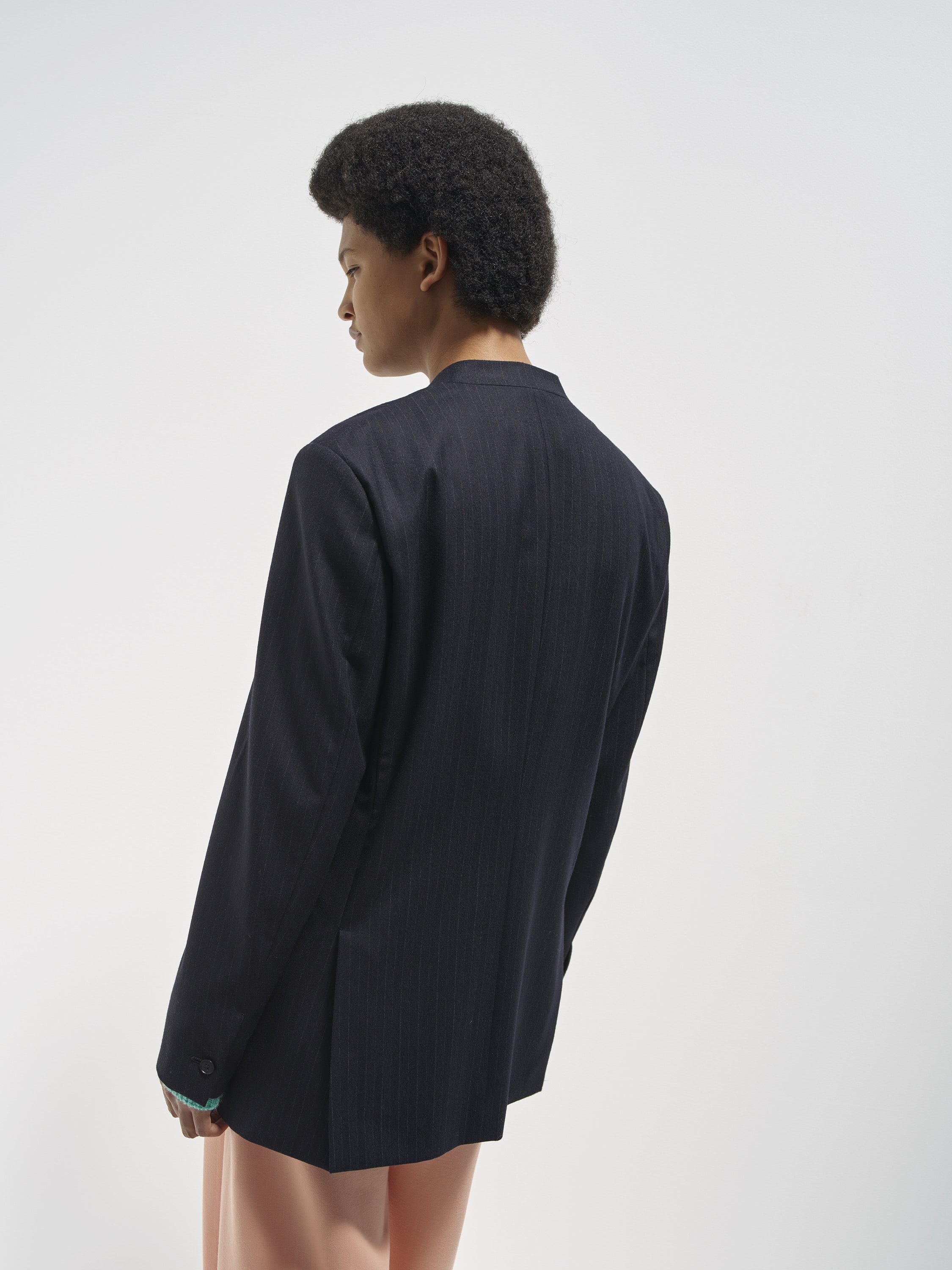 WOOL FULLING FLANNEL STRIPE JACKET 詳細画像 TOP DARK NAVY 4