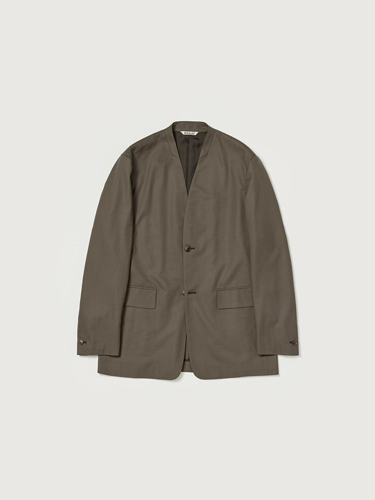 SUPER FINE TROPICAL WOOL NO COLLAR JACKET