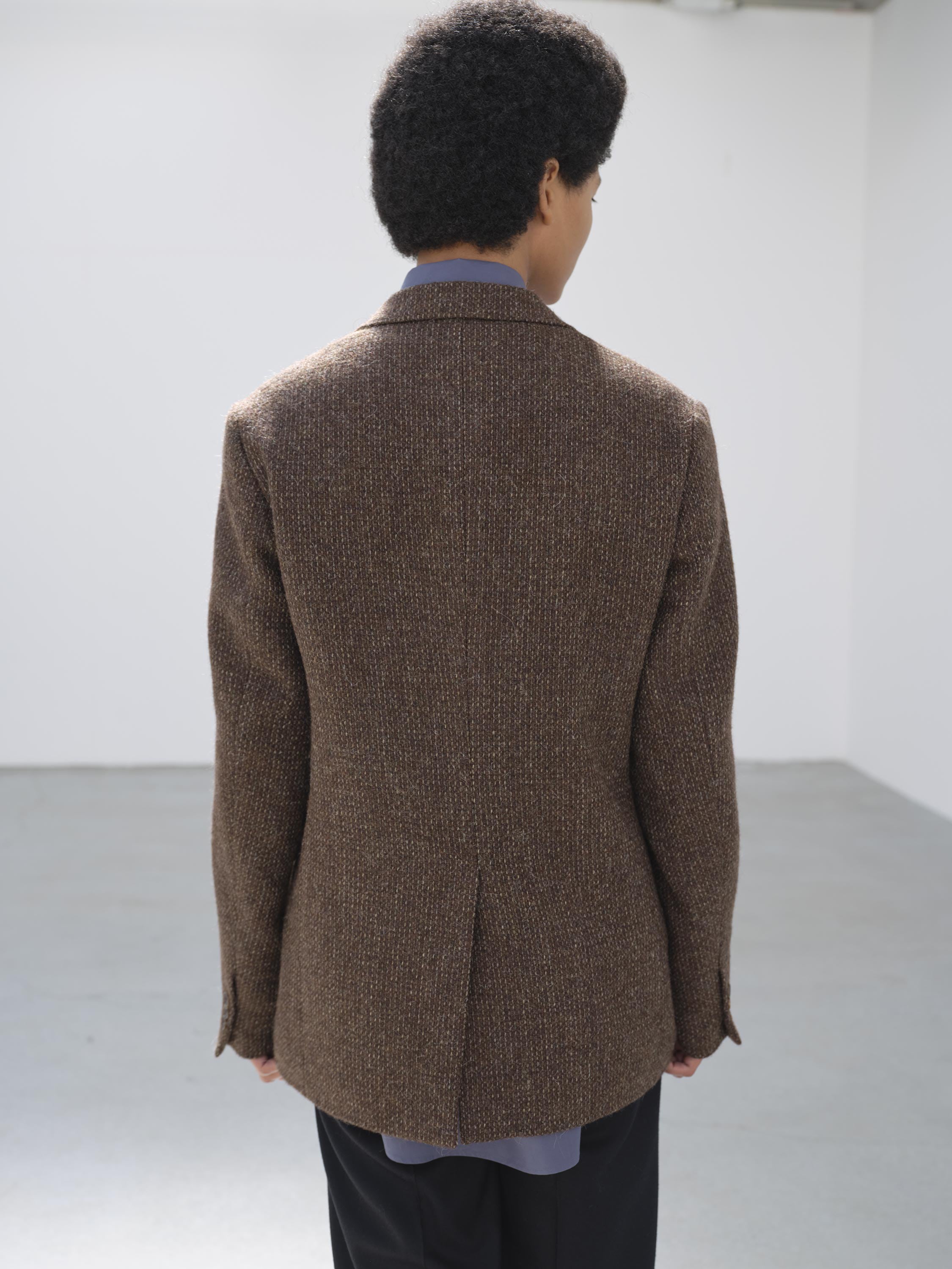 LAMA SHETLAND WOOL TWEED OVER JACKET 詳細画像 BROWN TWEED 4