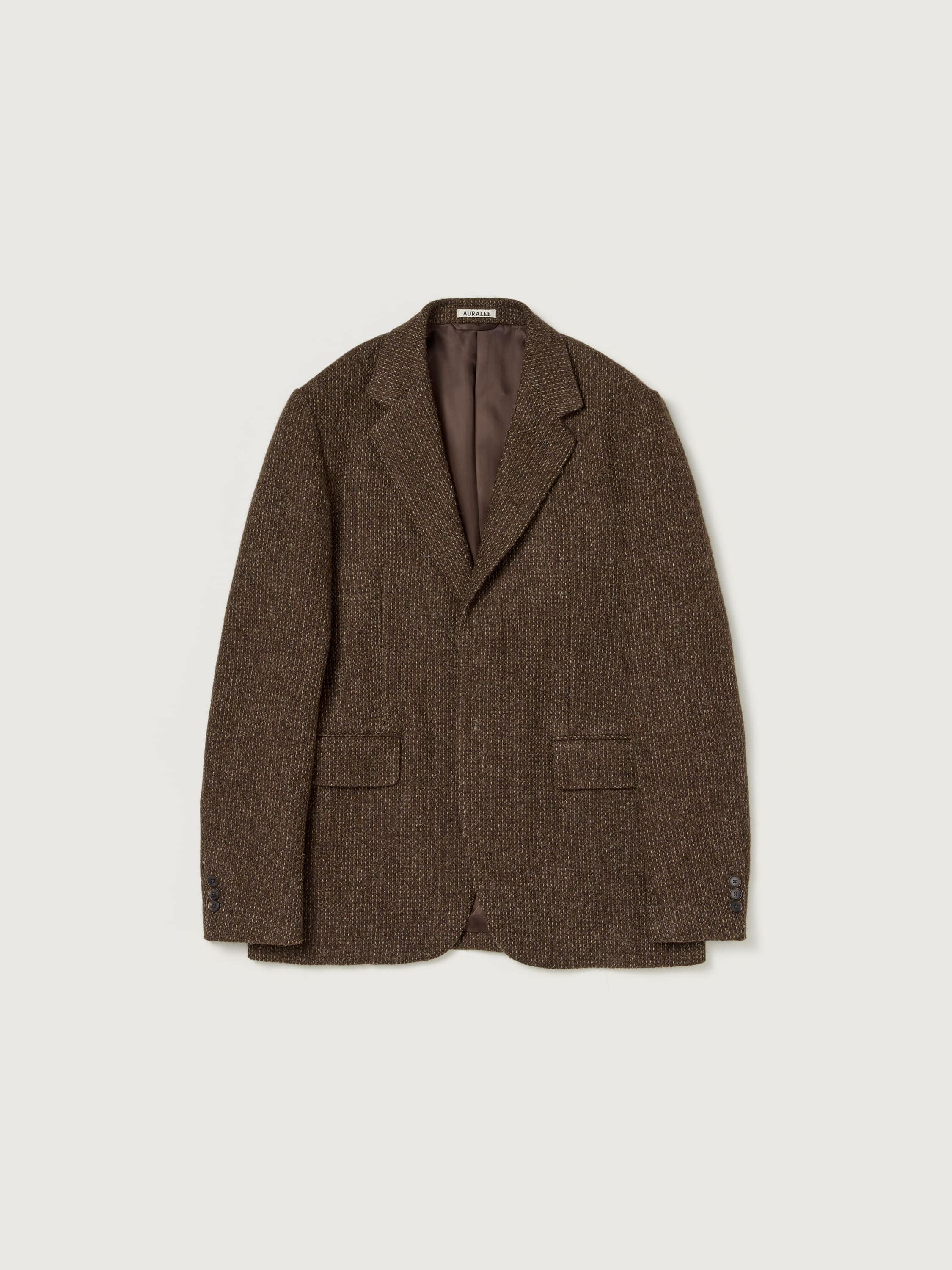 LAMA SHETLAND WOOL TWEED OVER JACKET 詳細画像 BROWN TWEED 5