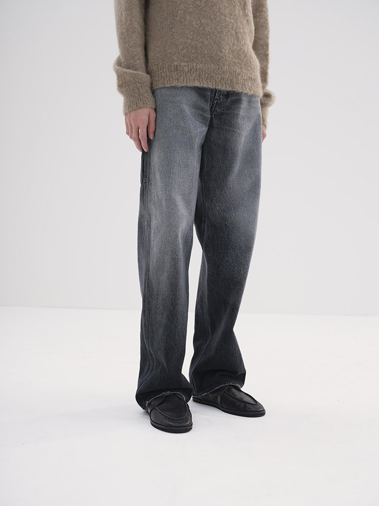 SELVEDGE FADED HEAVY DENIM PAINTER PANTS