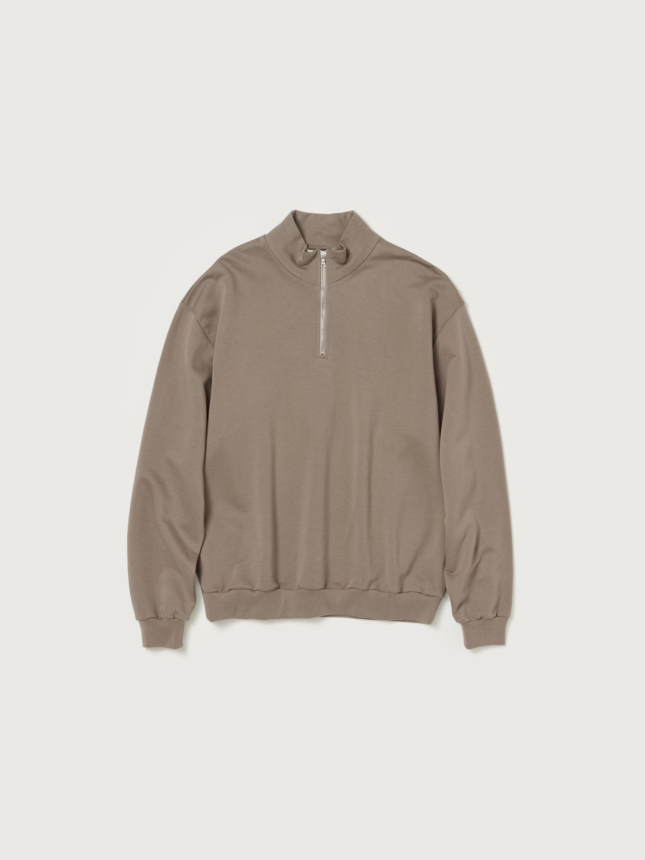 ELASTIC HIGH GAUGE SWEAT HALF ZIP P/O 詳細画像 GRAY BEIGE 1