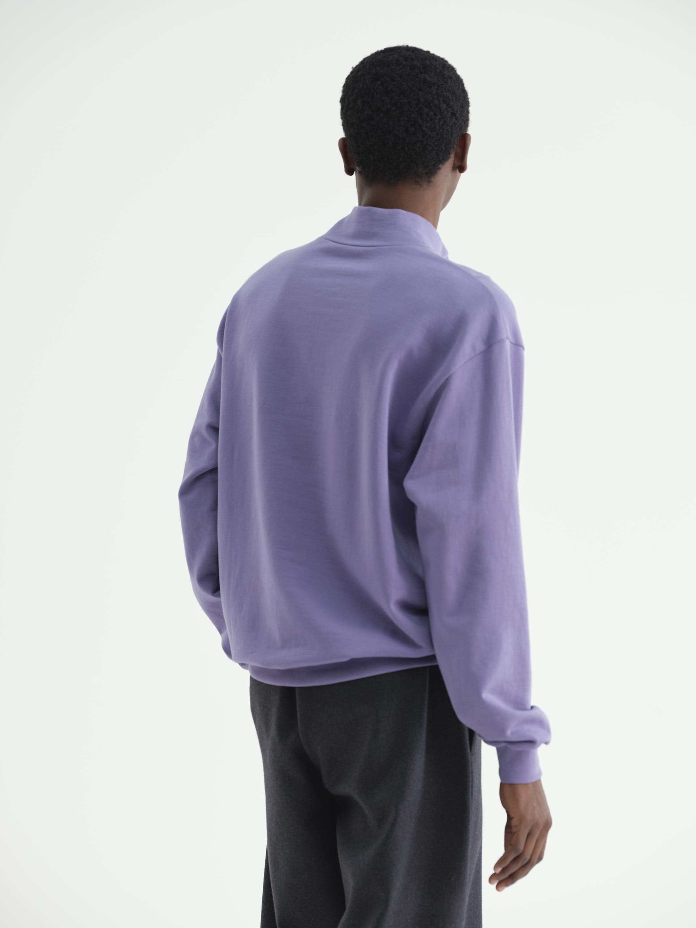 ELASTIC HIGH GAUGE SWEAT HALF ZIP P/O 詳細画像 PURPLE 3